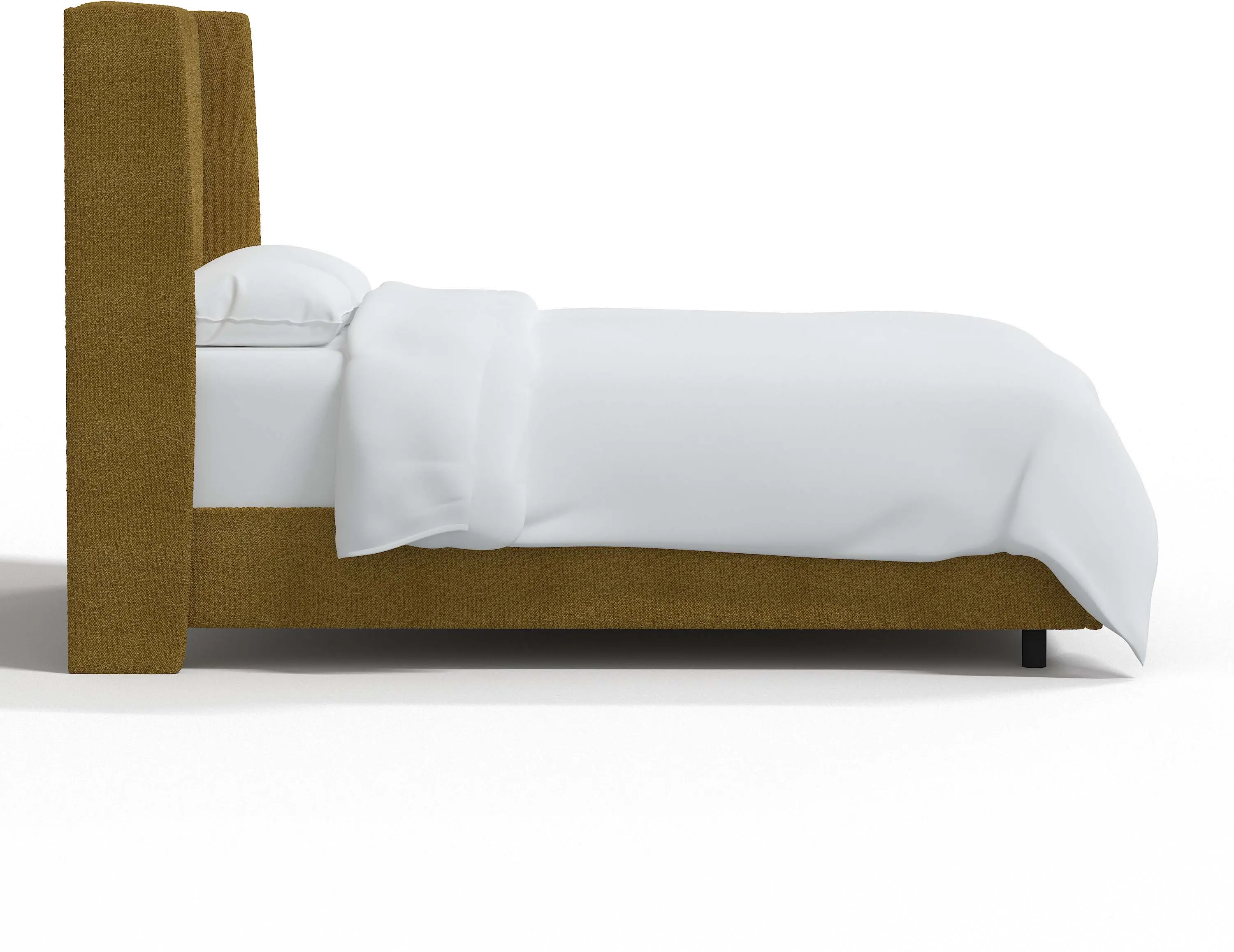 430BEDCPNOCH Sasha Bouclé Ochre Curved Wingback Twin Bed - Skyline Furniture-3