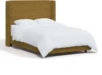 431BEDCPNOCH Sasha Bouclé Ochre Curved Wingback Full Bed - Skyline Furniture