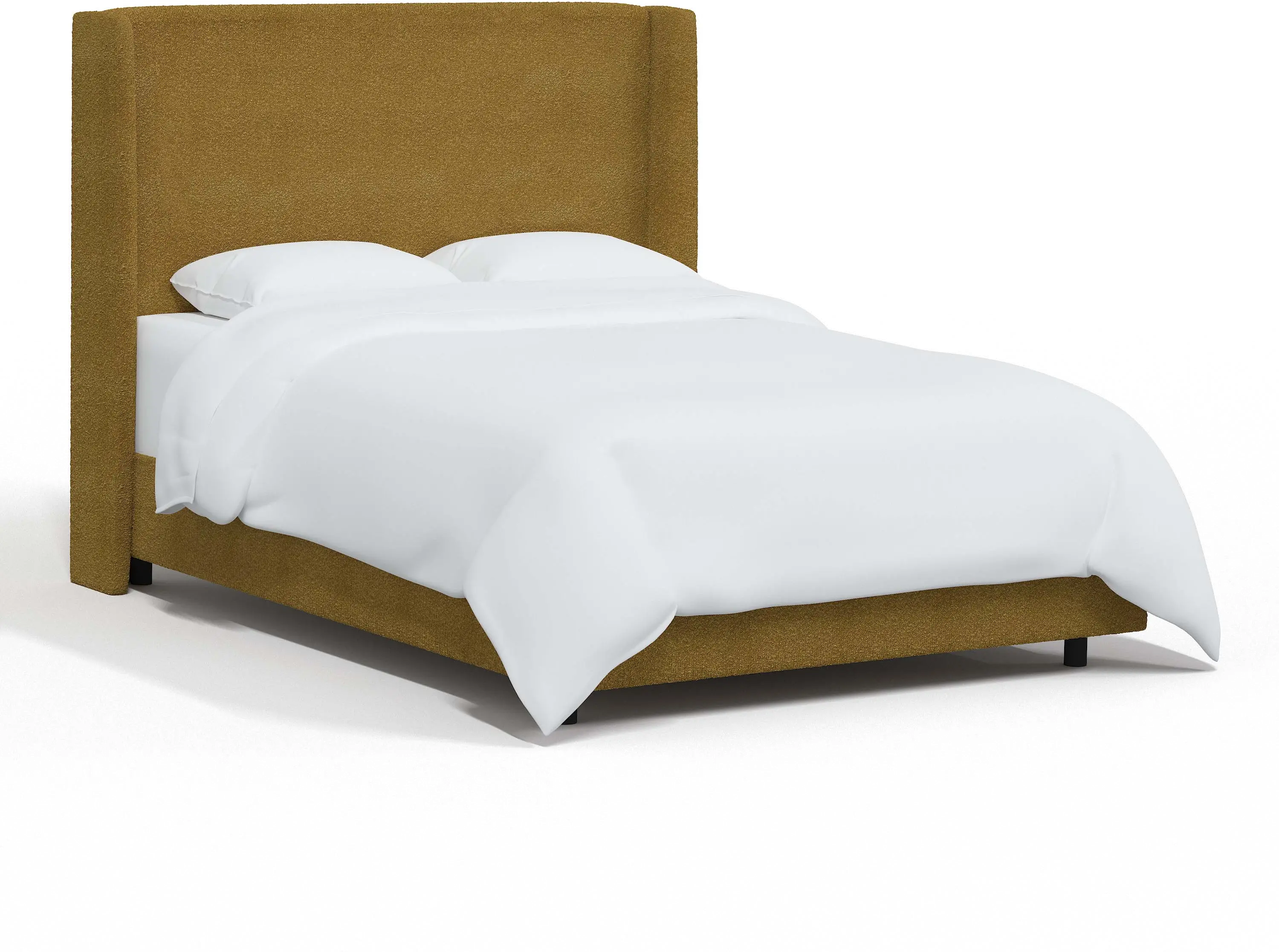 433BEDCPNOCH Sasha Bouclé Ochre Curved Wingback King Bed - Skyline Furniture-1