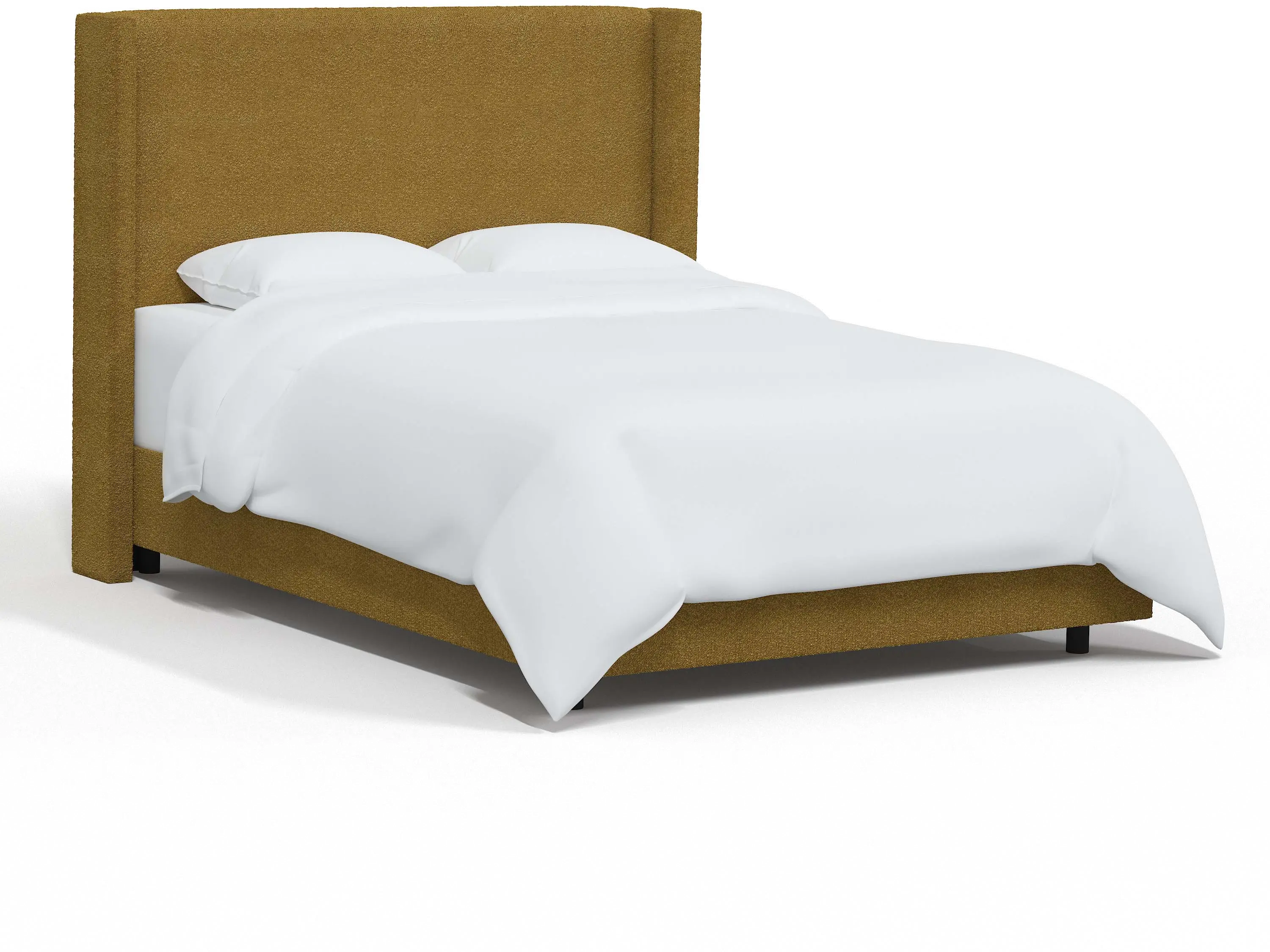 501BEDCPNOCH Penelope Bouclé Ochre Straight Wingback Full Bed - Skyline Furniture-2