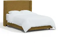 501BEDCPNOCH Penelope Bouclé Ochre Straight Wingback Full Bed - Skyline Furniture
