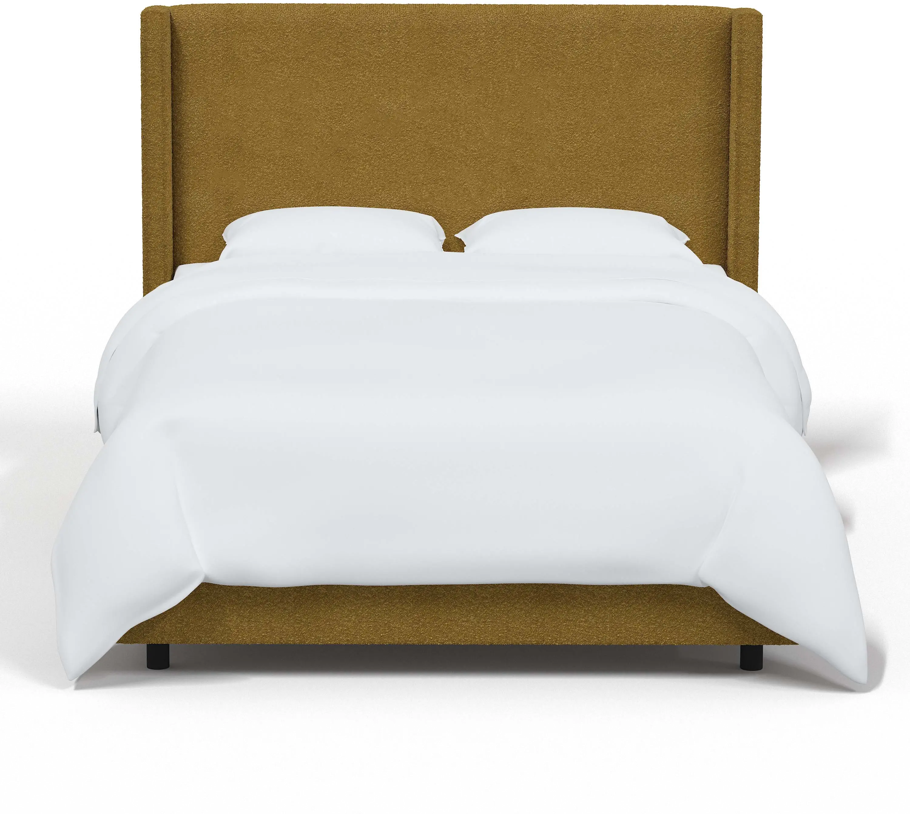 501BEDCPNOCH Penelope Bouclé Ochre Straight Wingback Full Bed - Skyline Furniture-3