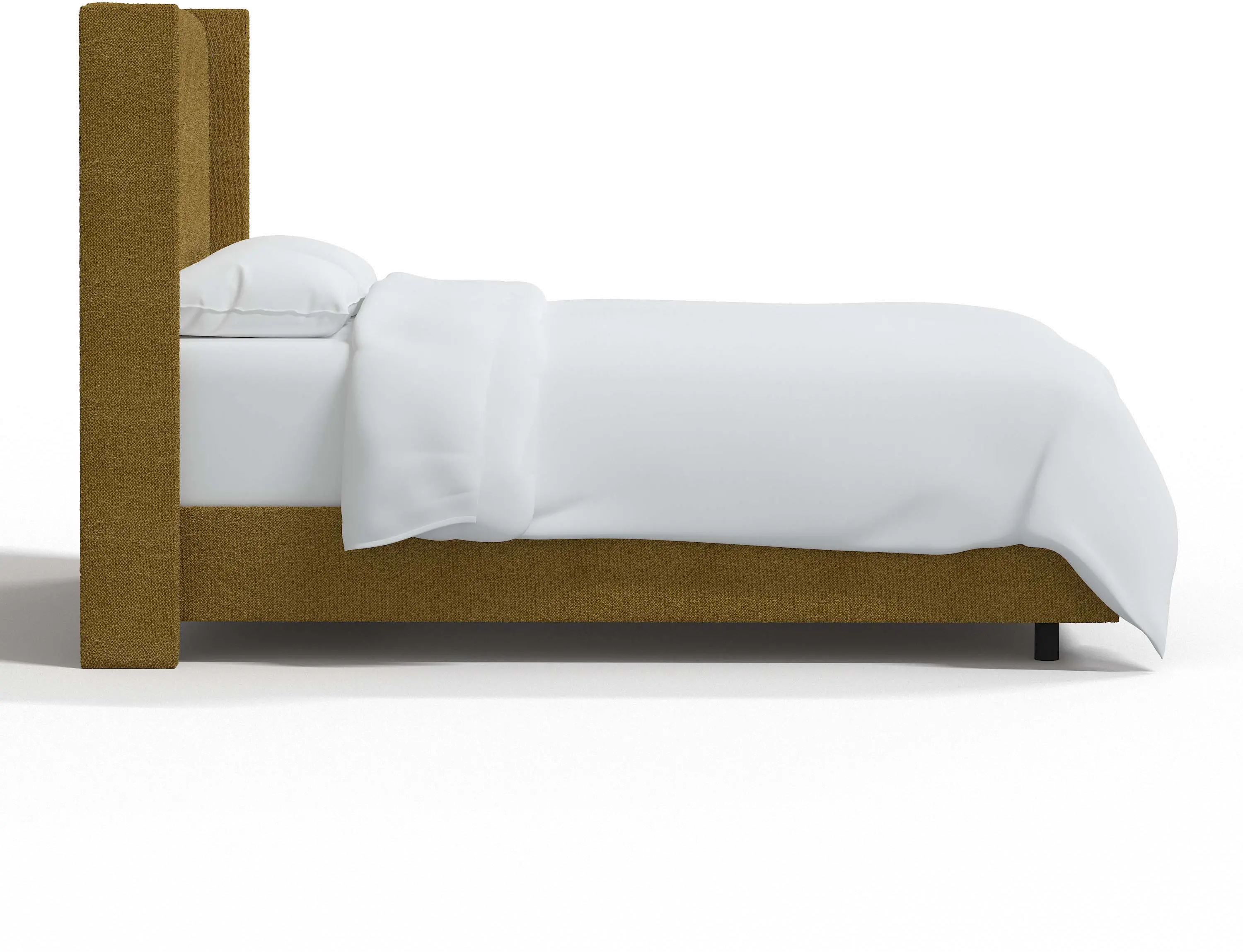 501BEDCPNOCH Penelope Bouclé Ochre Straight Wingback Full Bed - Skyline Furniture-4