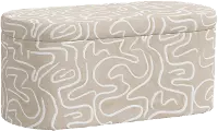 1225STEVLNTLOGA Frida Beige Abstract Print Storage Bench - Skyline Furniture