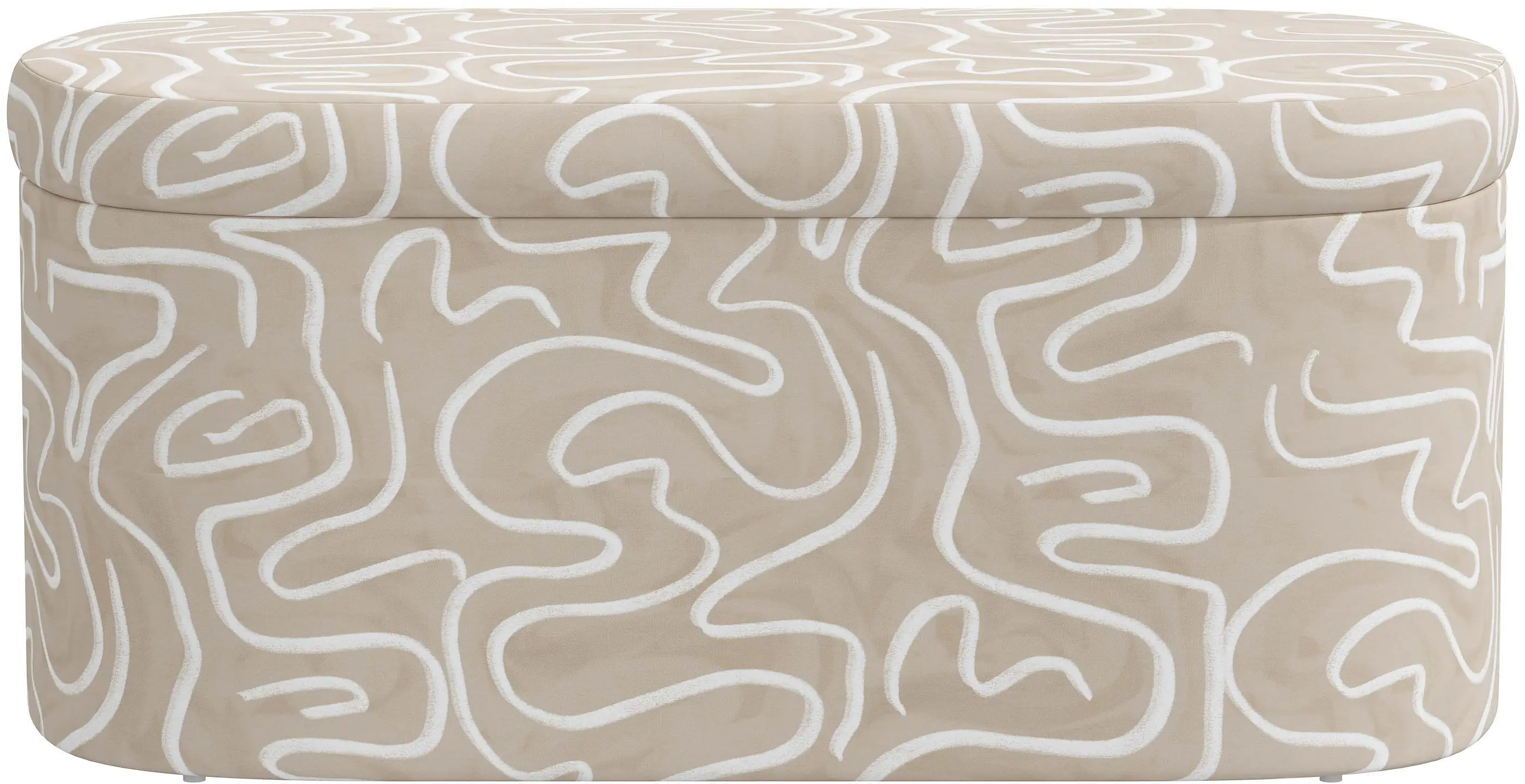 1225STEVLNTLOGA Frida Beige Abstract Print Storage Bench - Skyline Furniture-3