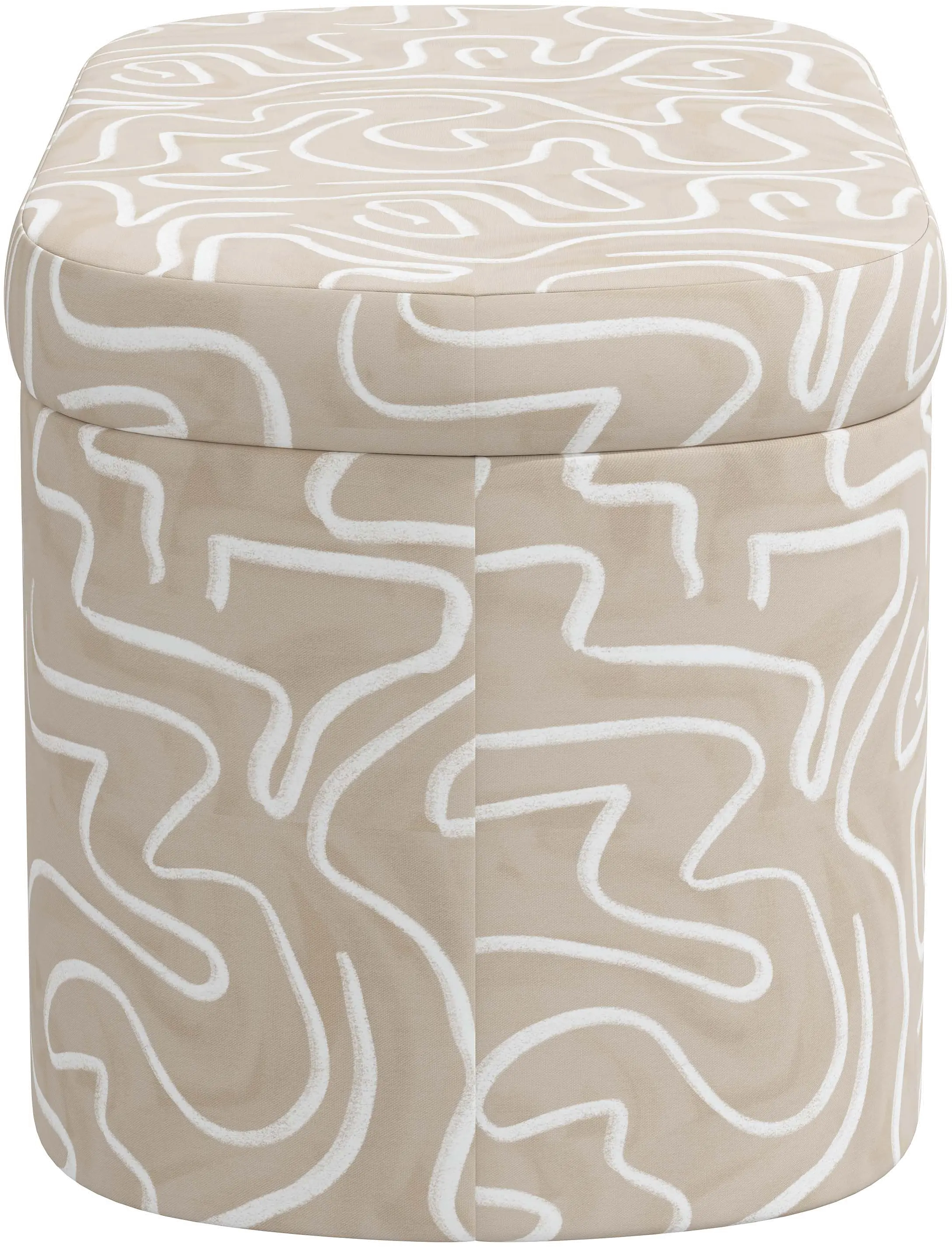 1225STEVLNTLOGA Frida Beige Abstract Print Storage Bench - Skyline Furniture-4