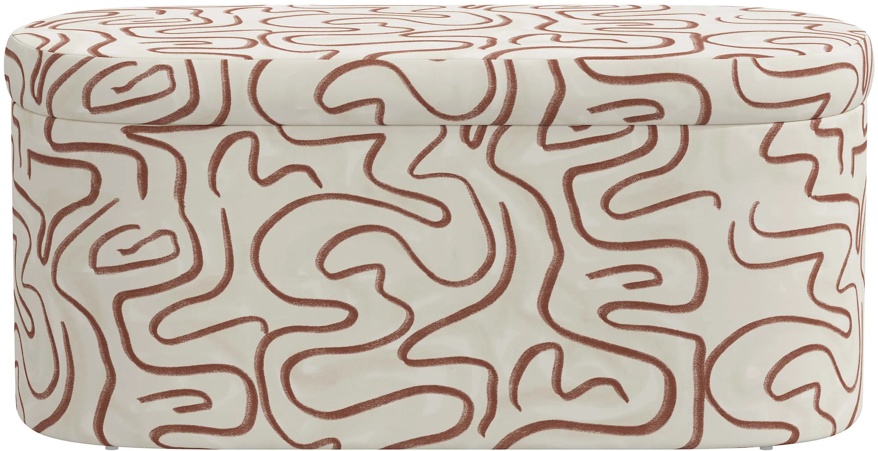 Frida Rust Abstract Print Storage Bench - Skyline Furniture | RC Willey