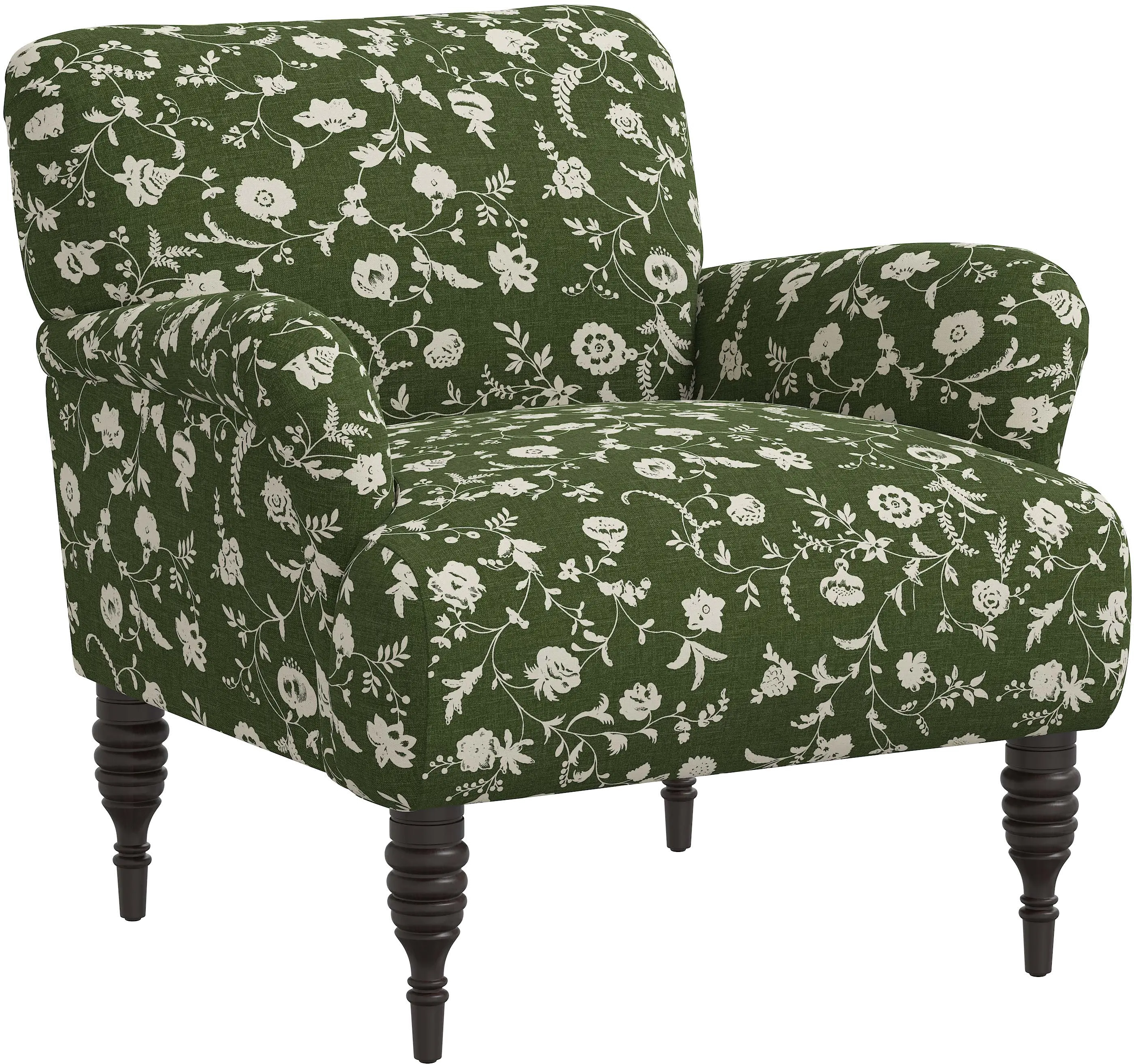 9505RBNFLOLVOGA Eliza Olive Green Floral Accent Chair - Skyline Furniture-1