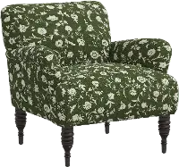 9505RBNFLOLVOGA Eliza Olive Green Floral Accent Chair - Skyline Furniture