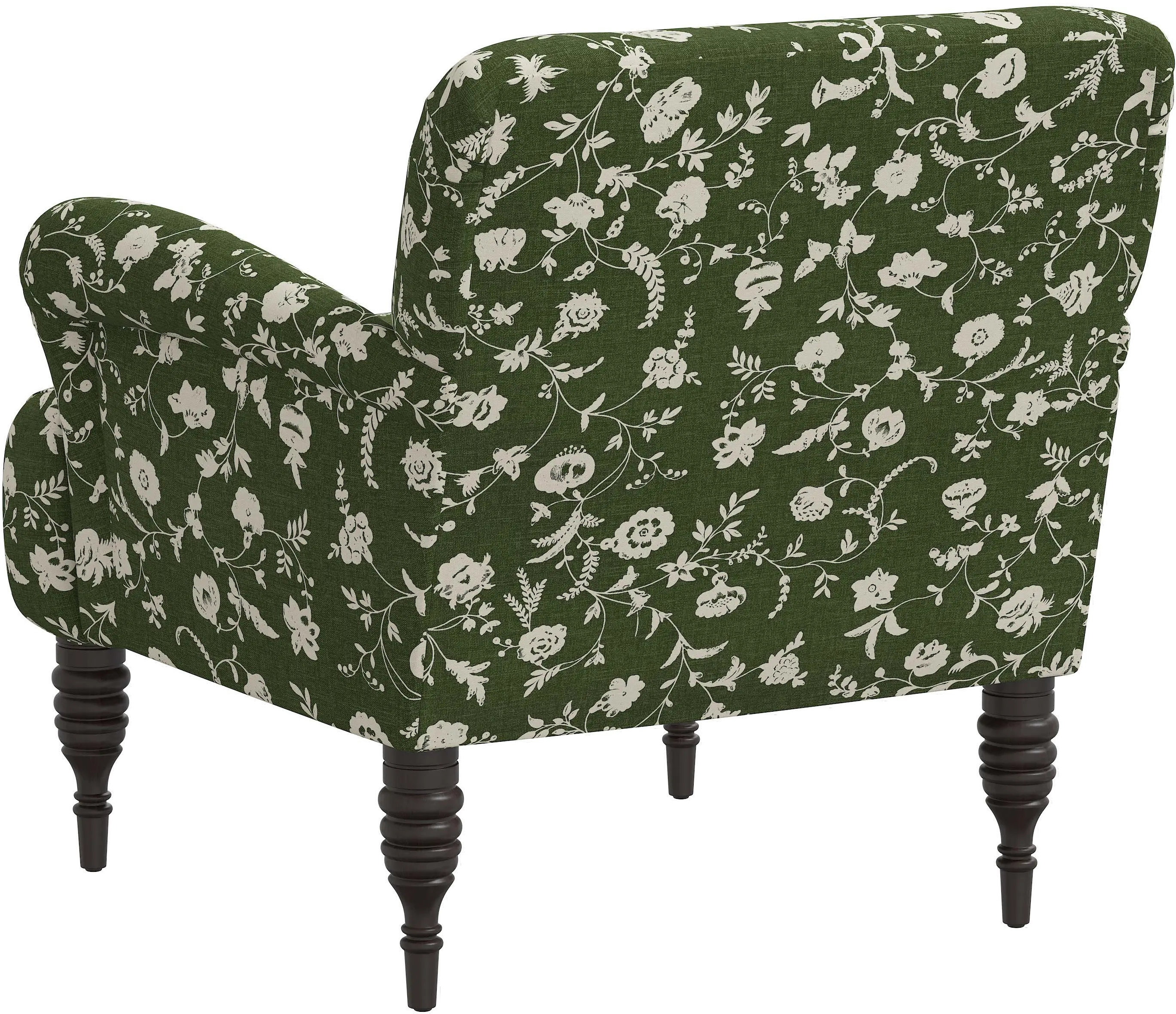 9505RBNFLOLVOGA Eliza Olive Green Floral Accent Chair - Skyline Furniture-3