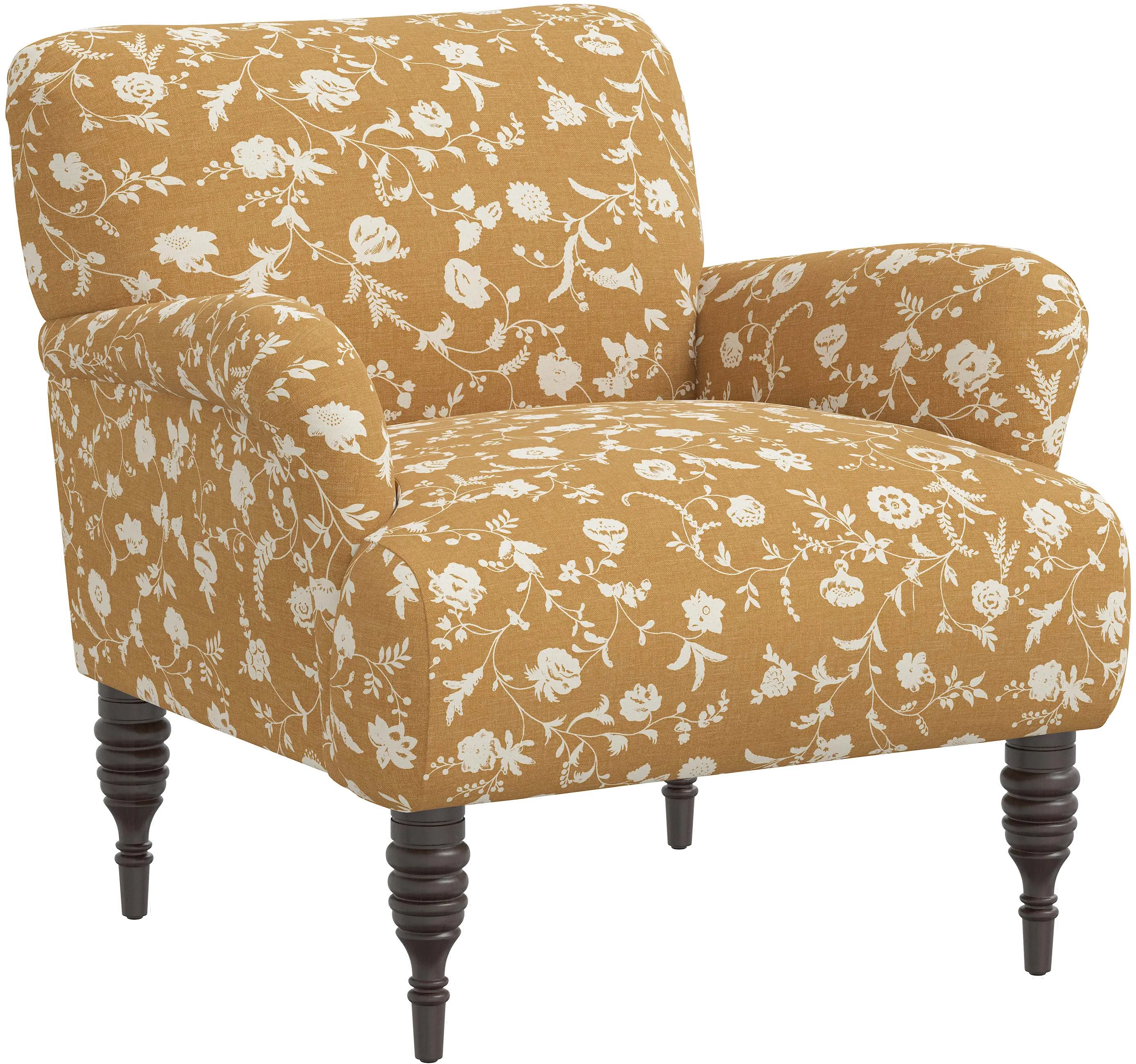 9505RBNFLOCROGA Eliza Ochre Floral Accent Chair - Skyline Furniture-1