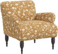 9505RBNFLOCROGA Eliza Ochre Floral Accent Chair - Skyline Furniture