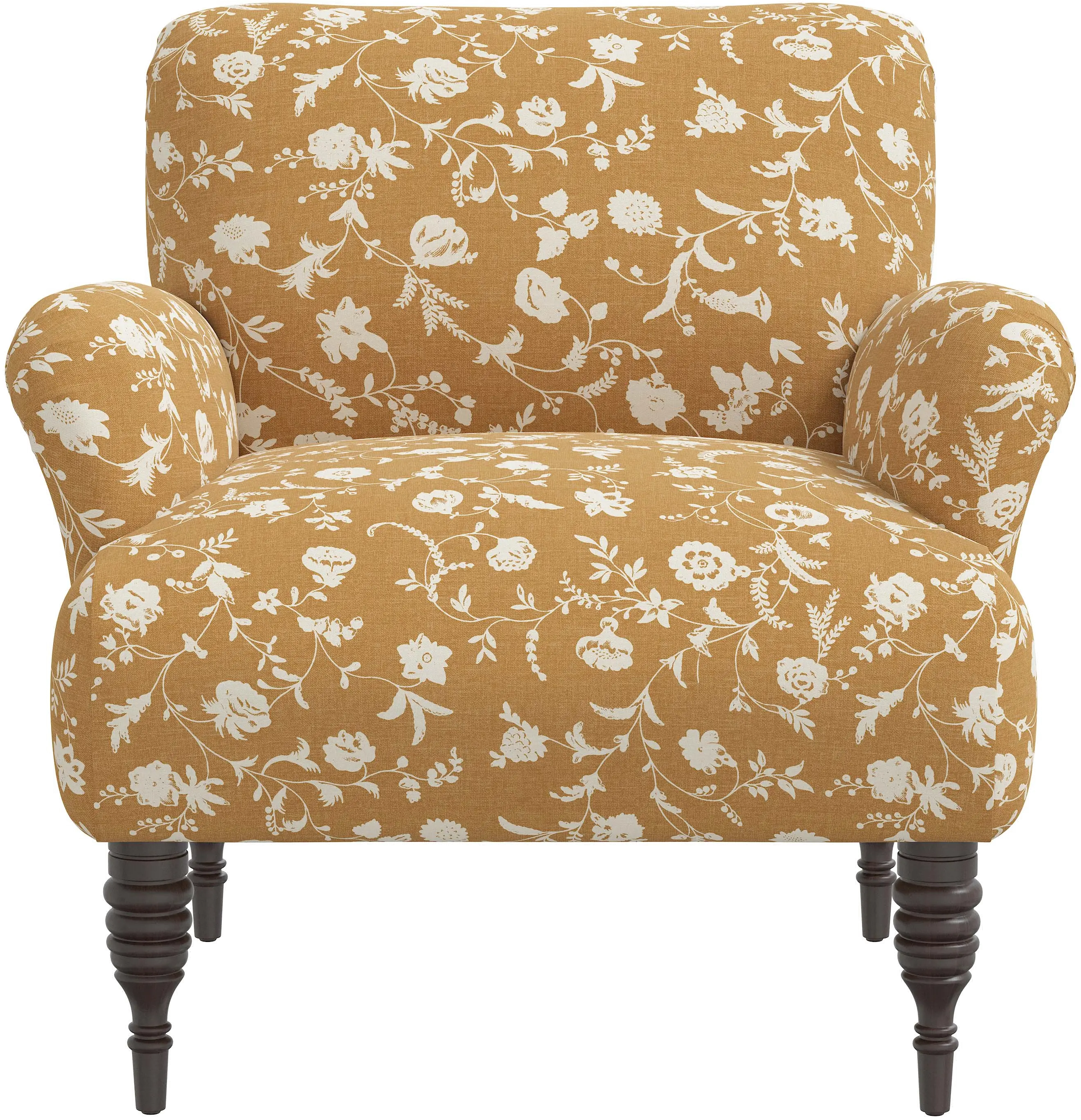 9505RBNFLOCROGA Eliza Ochre Floral Accent Chair - Skyline Furniture-4
