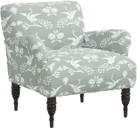 9505SKPCKMSTOGA Eliza Gray Peacock Print Accent Chair - Skyline Furniture
