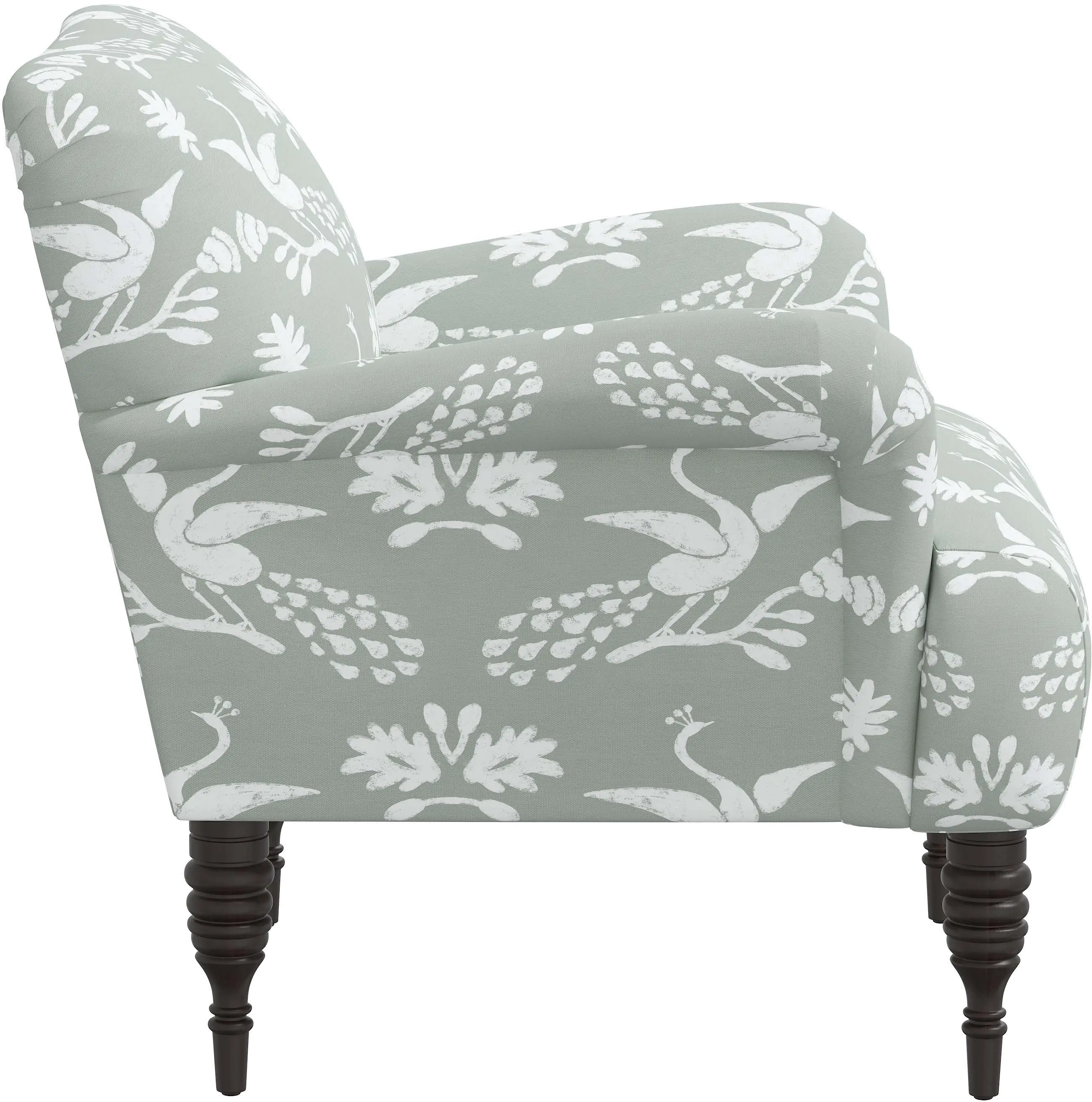 9505SKPCKMSTOGA Eliza Gray Peacock Print Accent Chair - Skyline Furniture-2