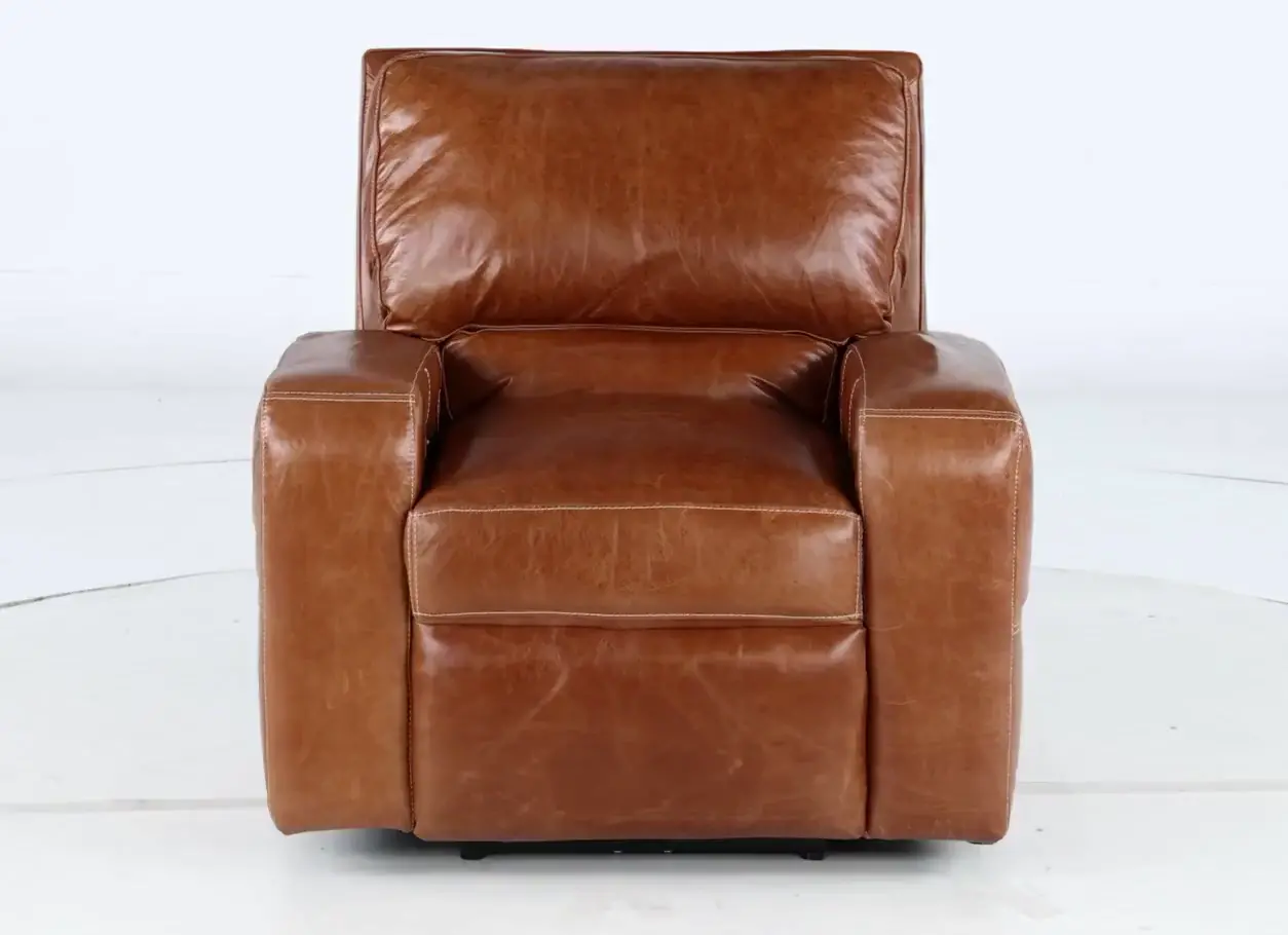 Sunset Light Brown Leather Power Recliner-10