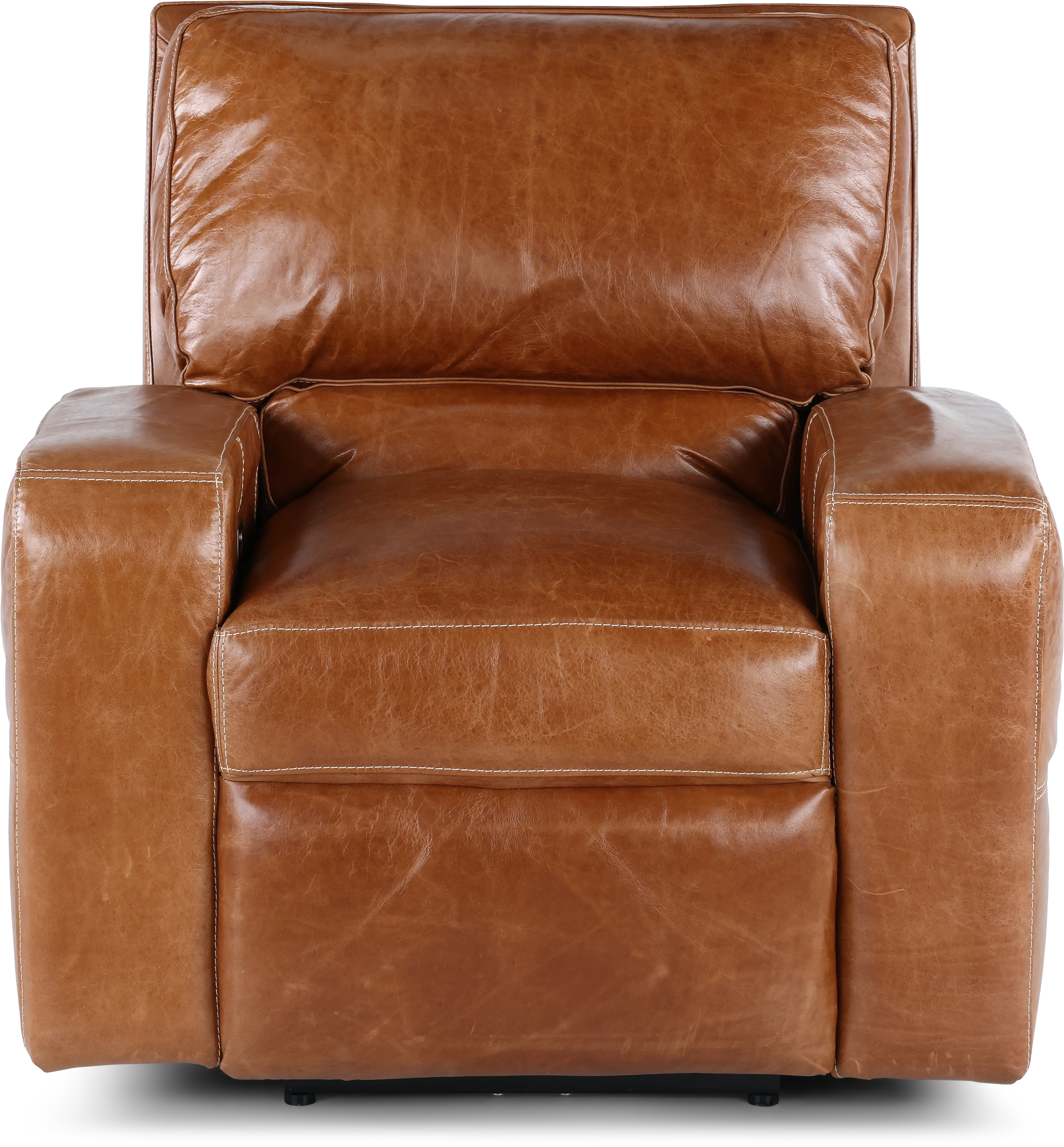 Sunset Light Brown Leather Power Recliner-3