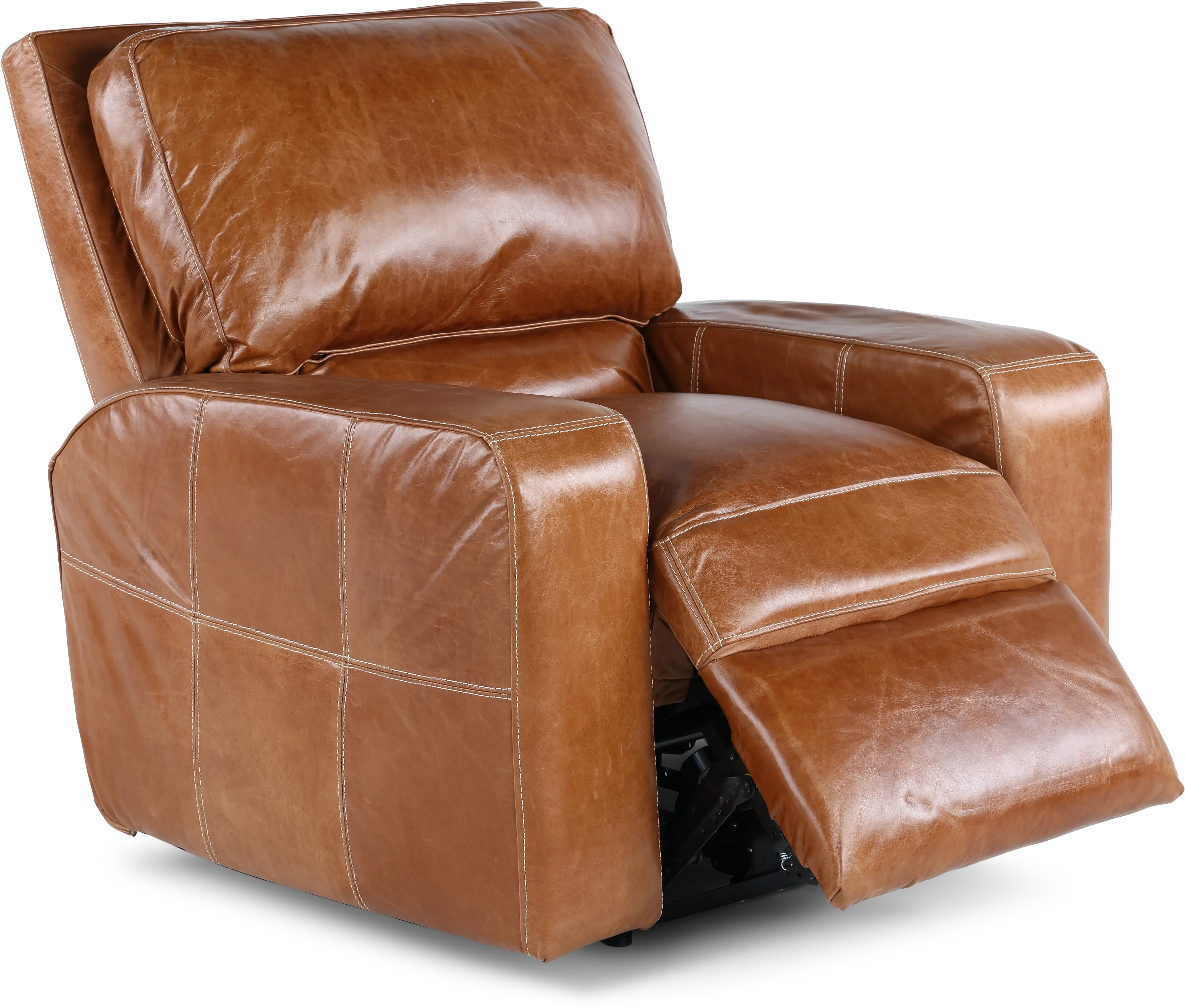Sunset Light Brown Leather Power Recliner-5