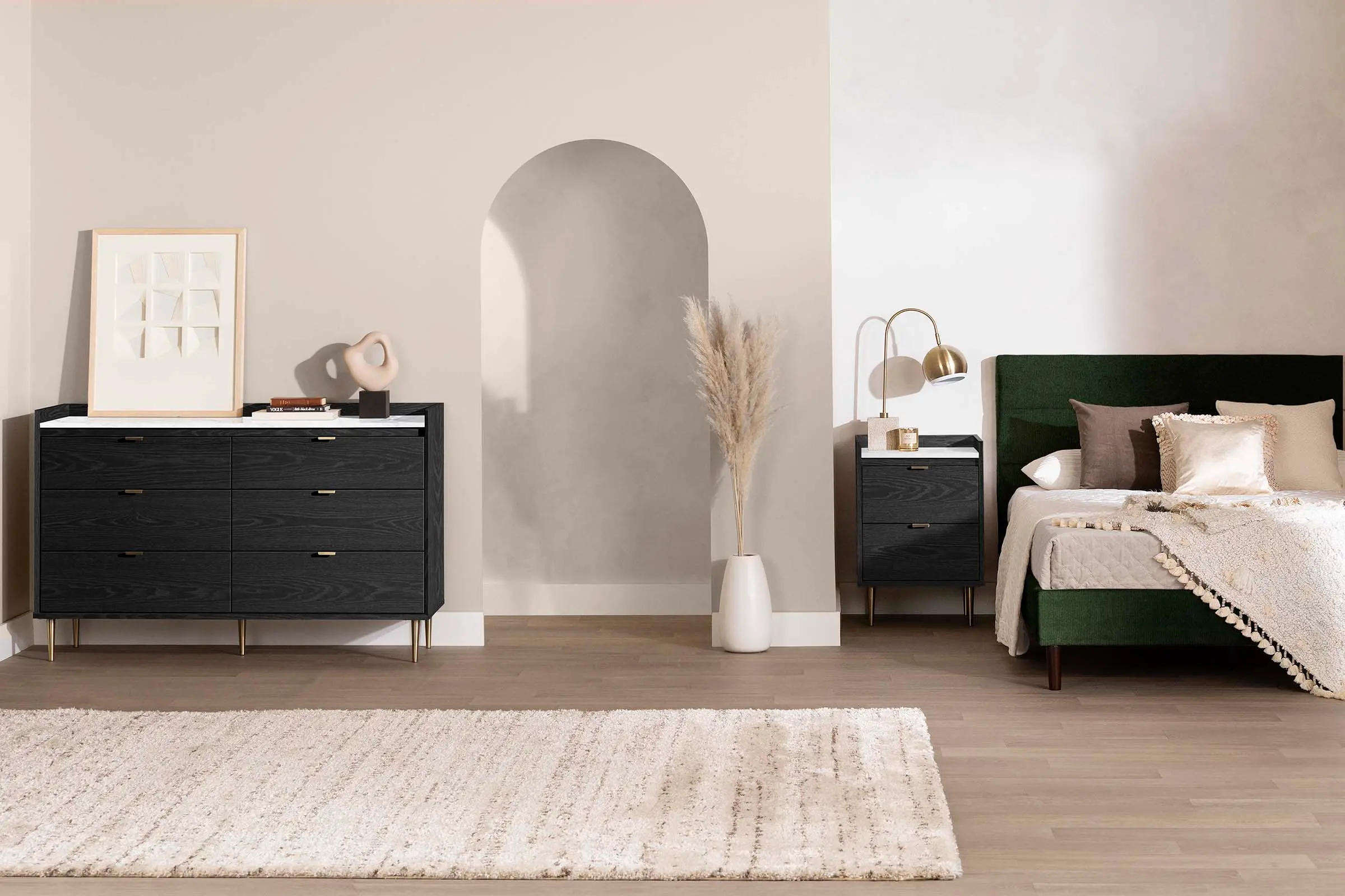 13537 Hype Black and Carrara Marble 6-Drawer Double Dresser - South Shore-3