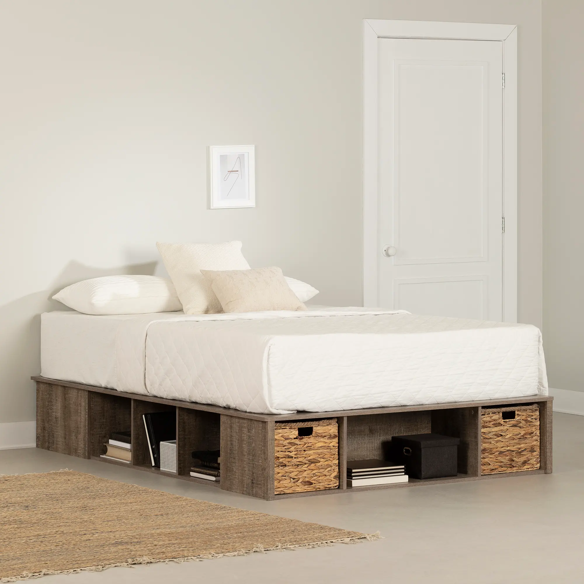 14326 Prairie Brown Queen Storage Bed with Baskets - South Shore-2