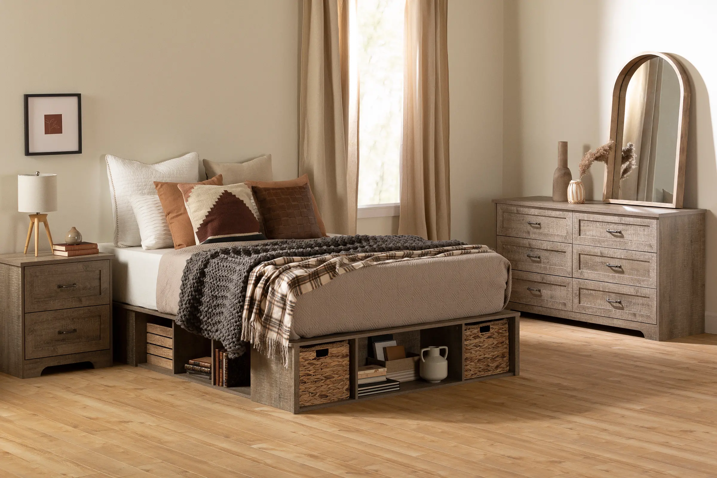 14326 Prairie Brown Queen Storage Bed with Baskets - South Shore-3