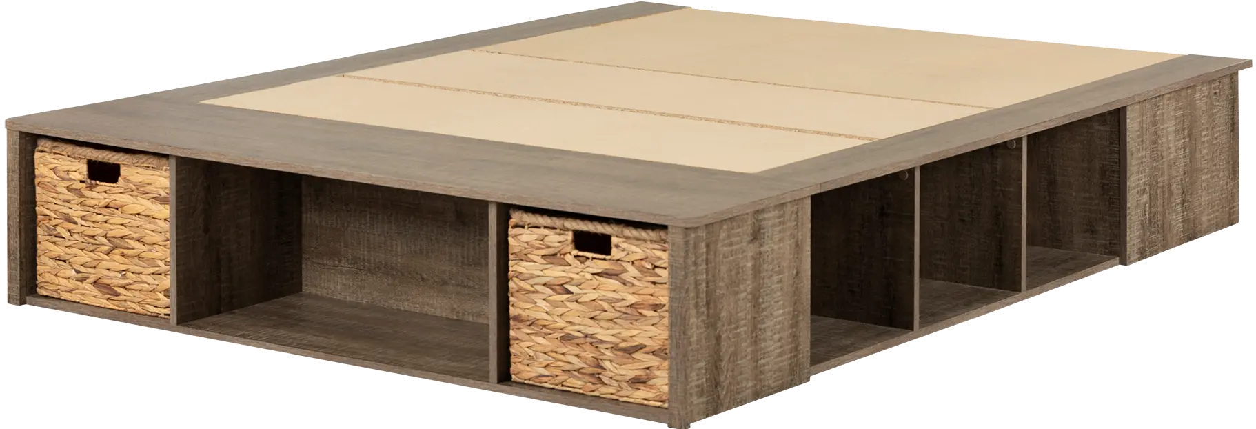 14326 Prairie Brown Queen Storage Bed with Baskets - South Shore-1