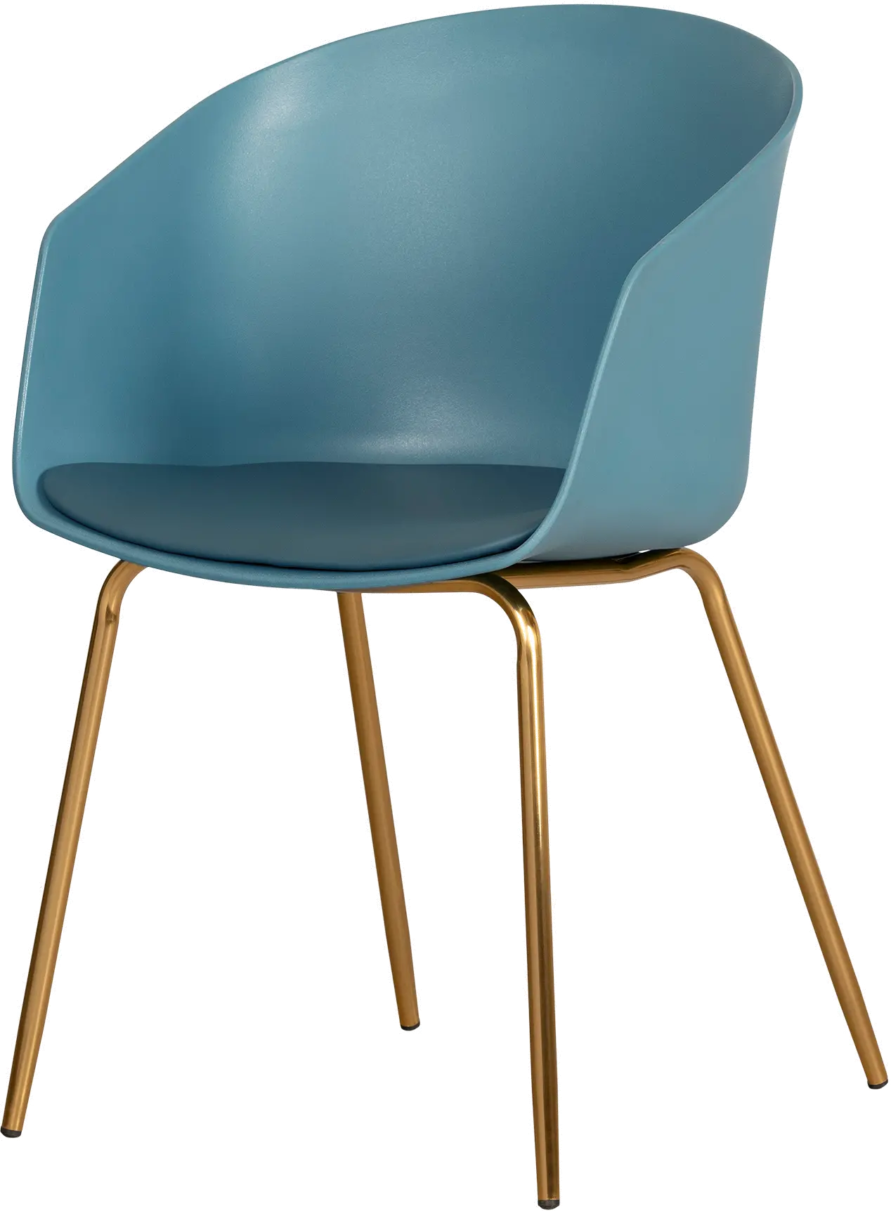 13769 Flam Blue Chair with Gold Metal Legs-1