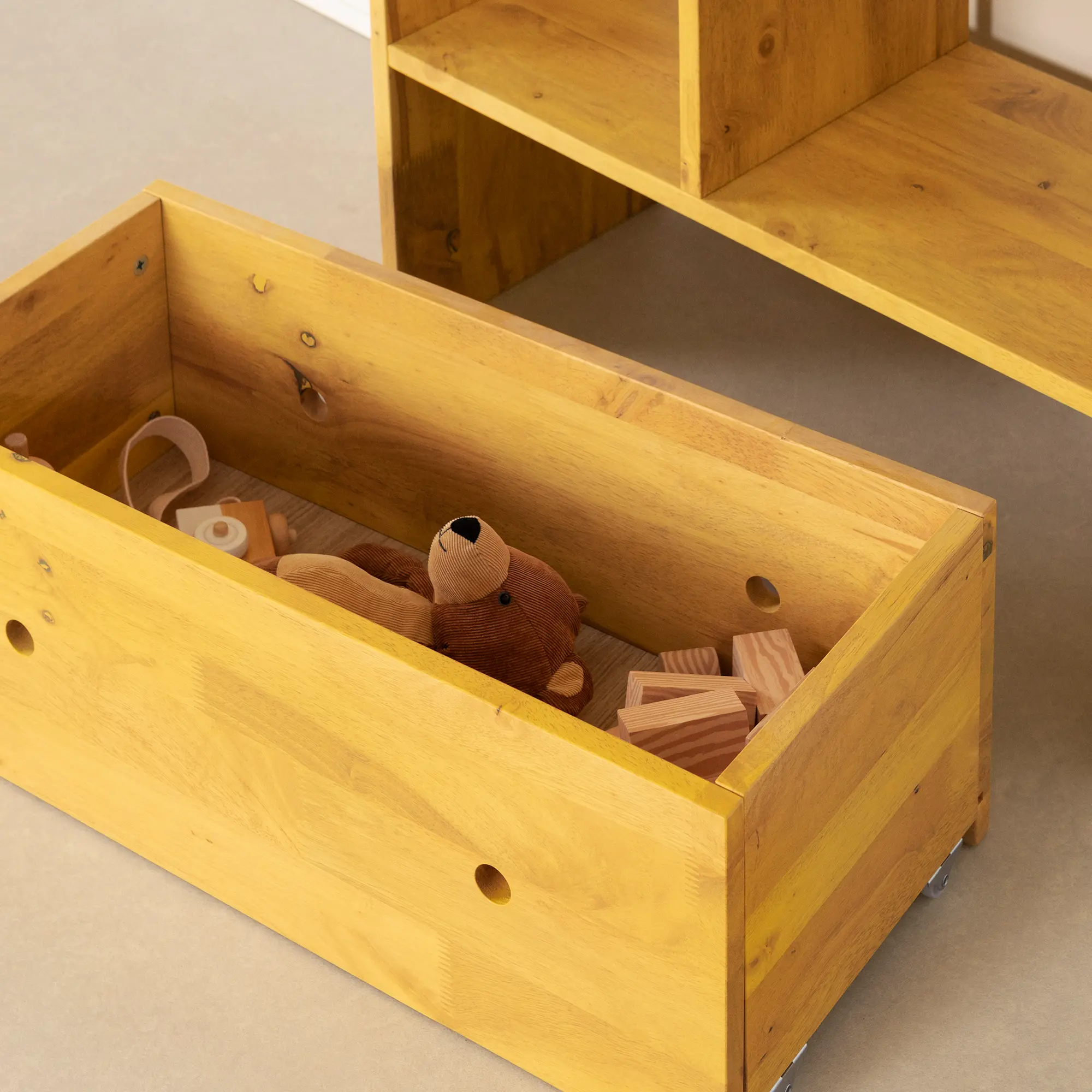13903 Sweedi Yellow Bookcase with Storage Bin - South Shore-4