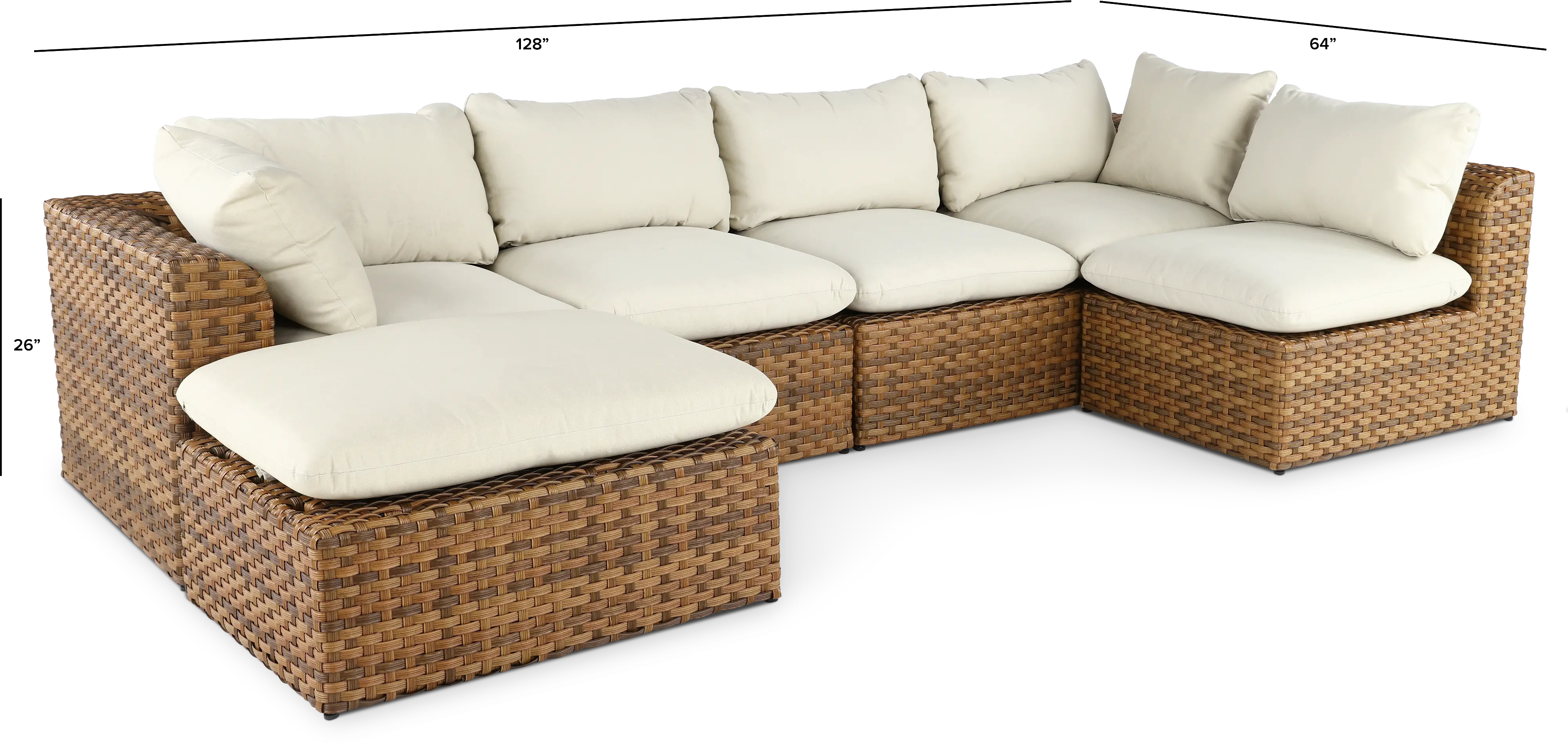 4PC/LAF/RAF/ACH/OTTO Drew & Jonathan Home Skyview 4 Piece Patio Sectional-3