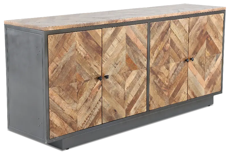 Munro Wood and Metal 4-Door Sideboard