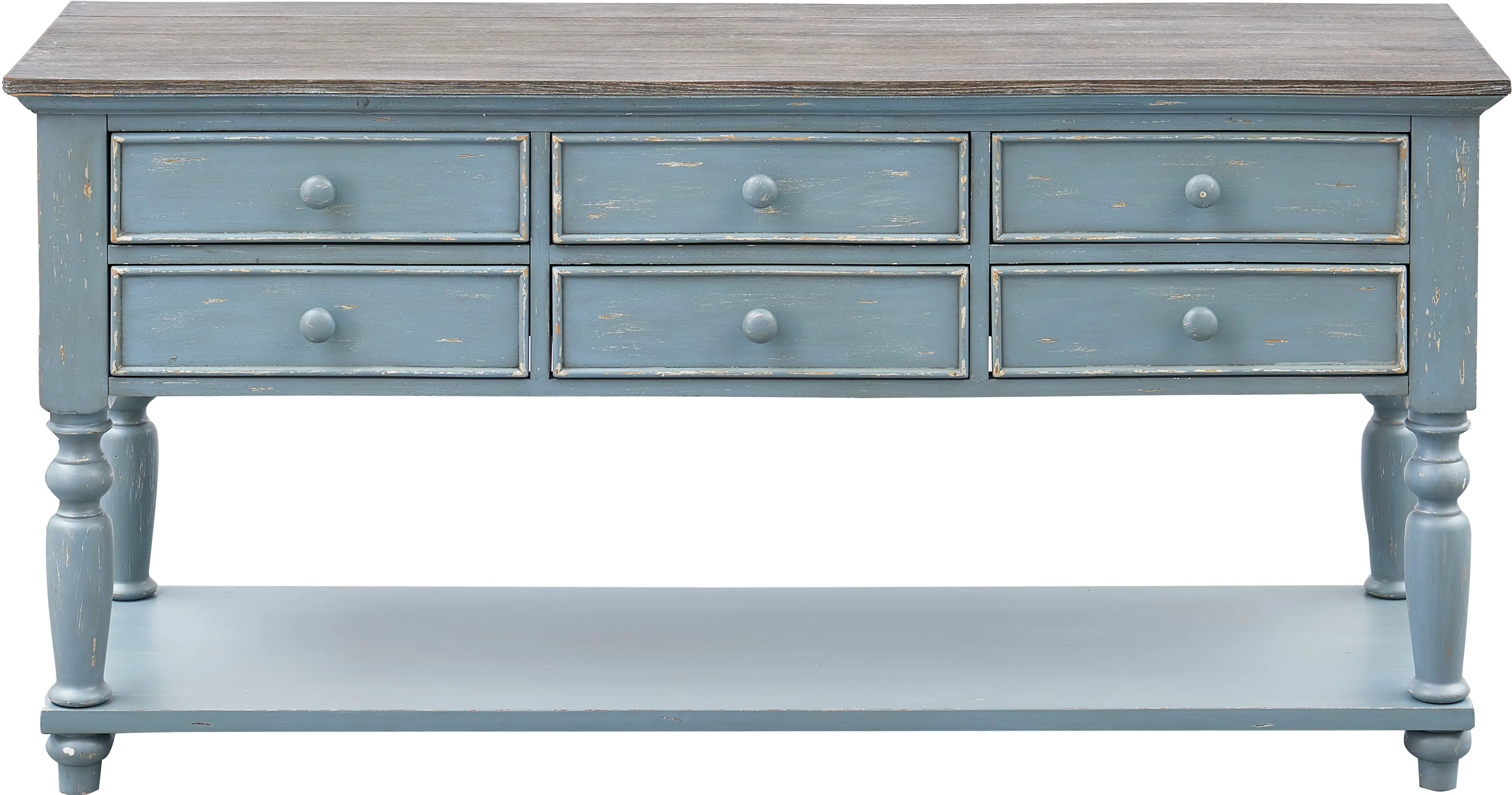 40301 Bar Harbor Blue Six Drawer Console Table-1