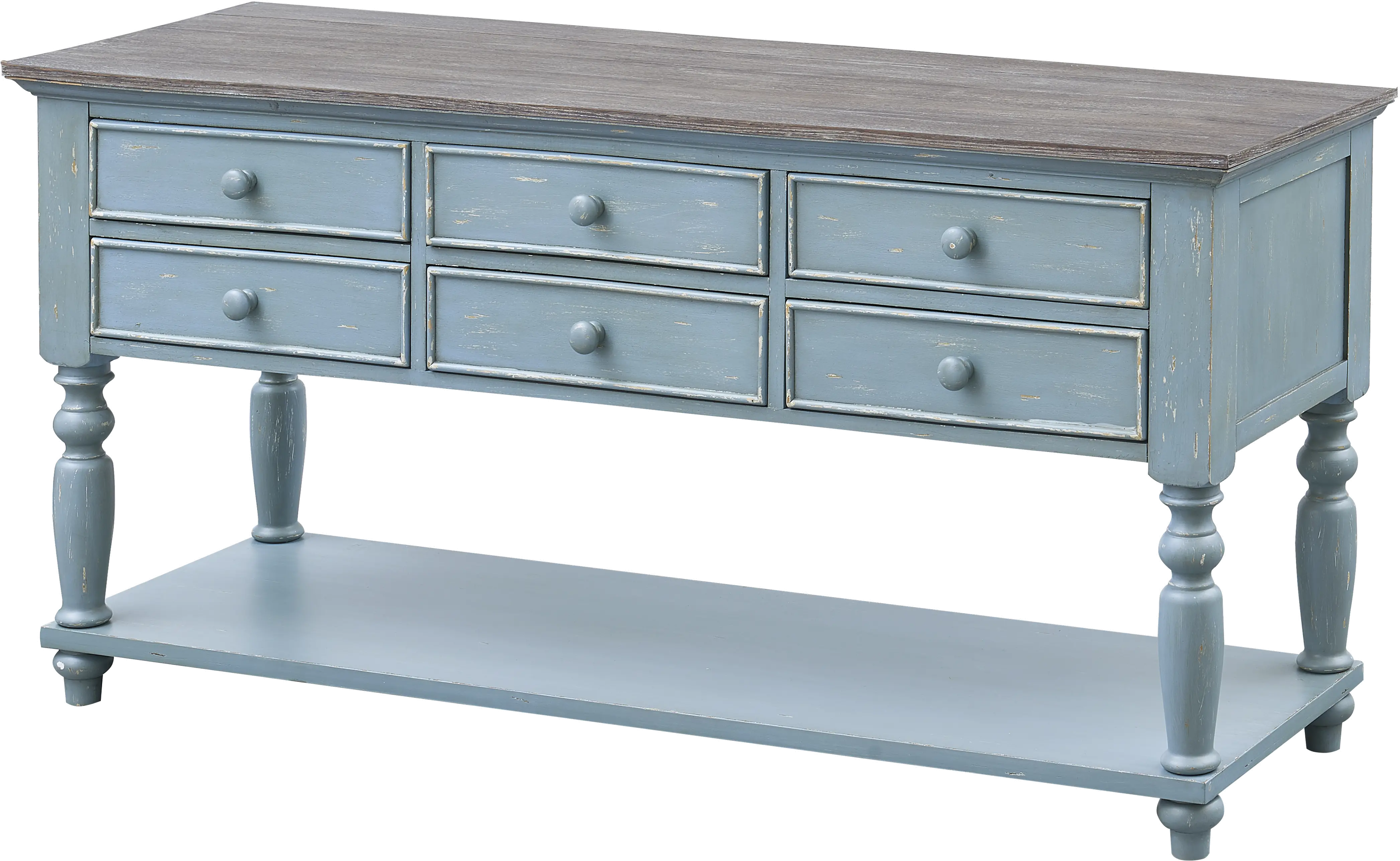 40301 Bar Harbor Blue Six Drawer Console Table-4