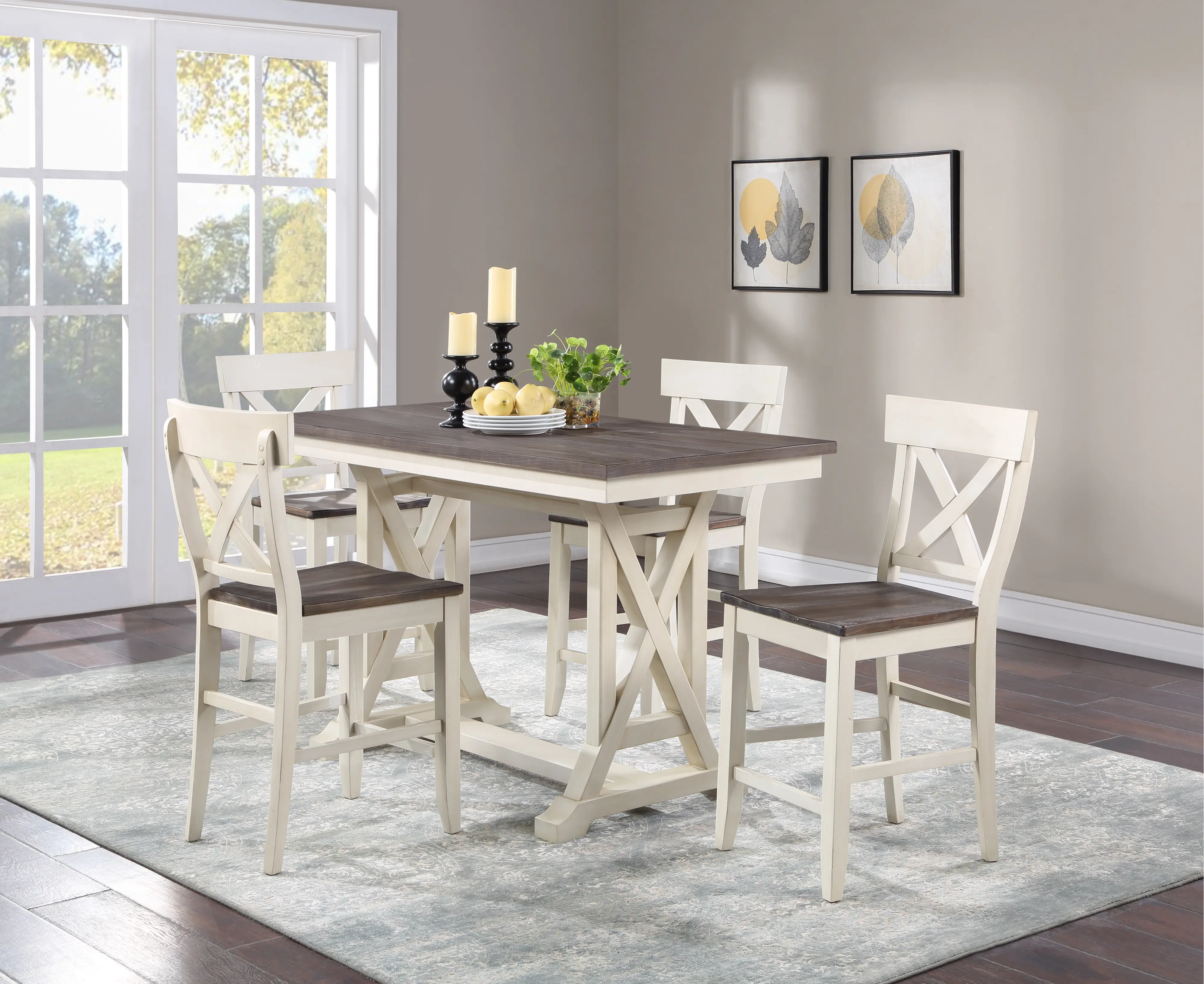 48106 Bar Harbor Cream Counter Height Dining Table-4