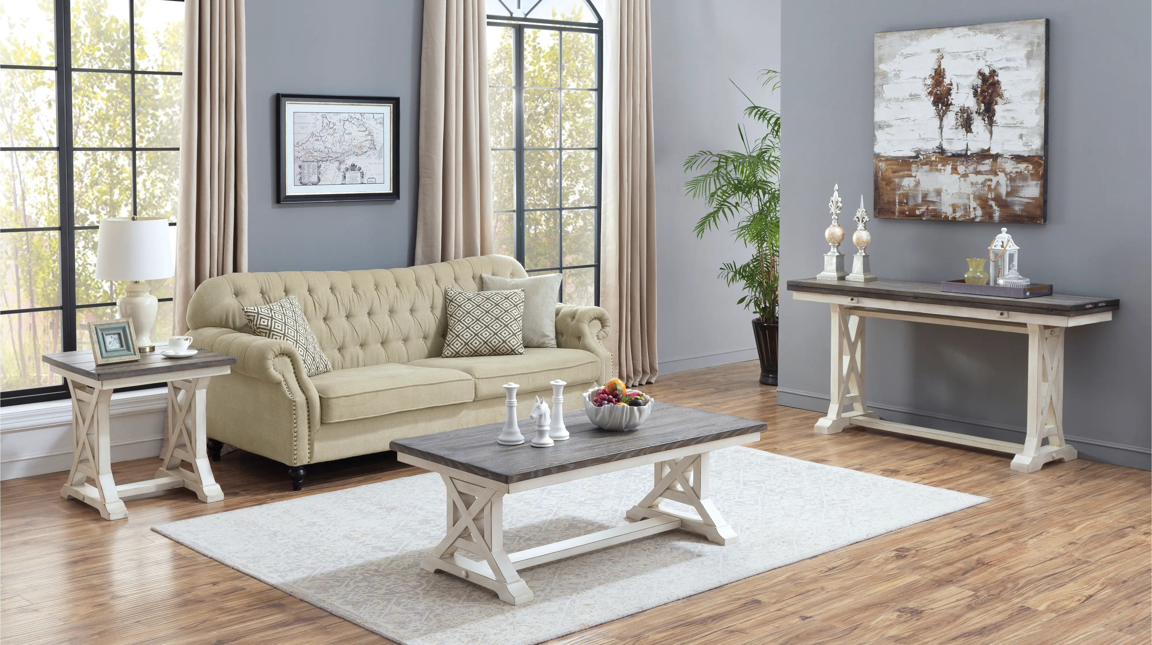 48111 Bar Harbor Cream Fold Out Console-4