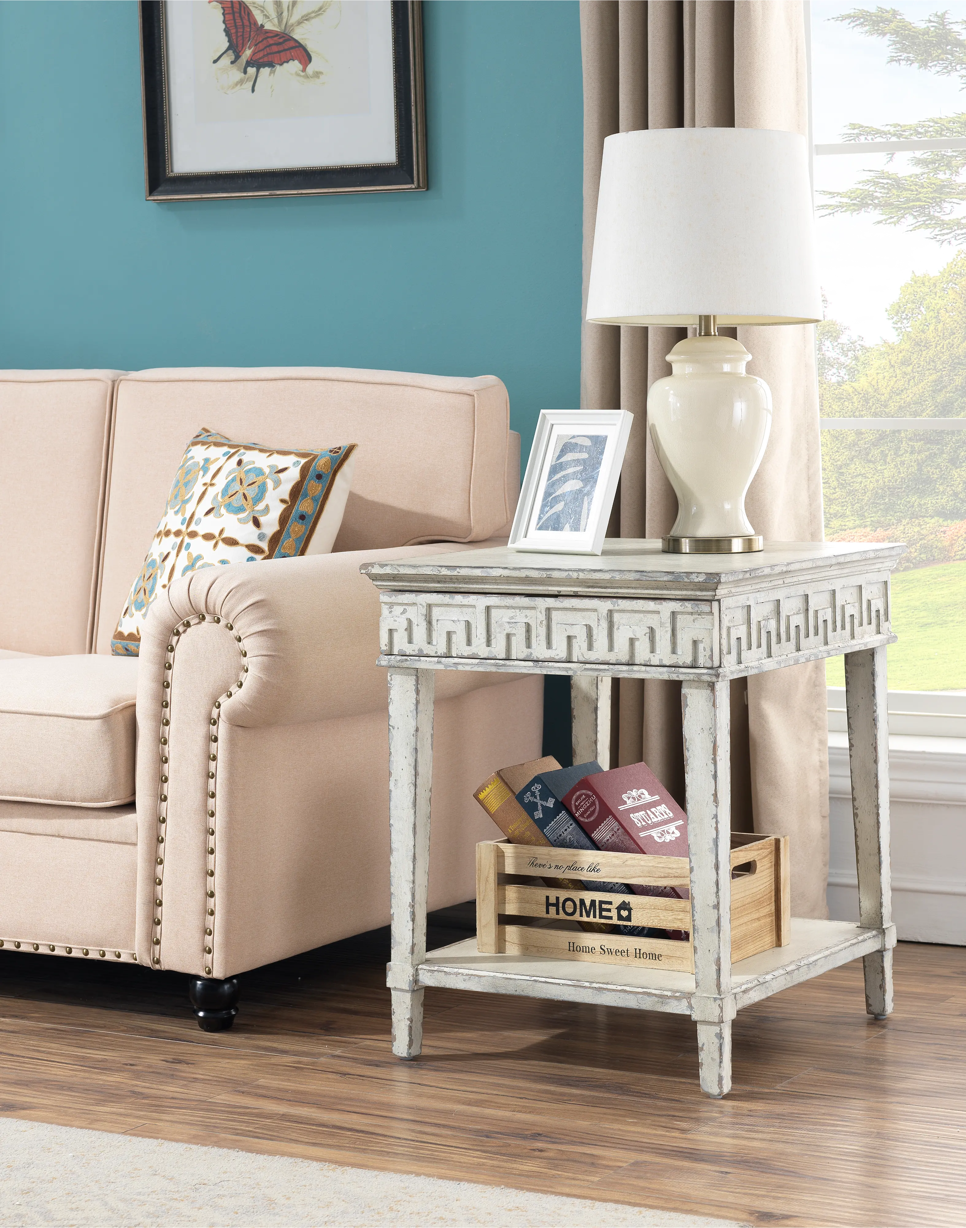 60232 Athens White End Table-1