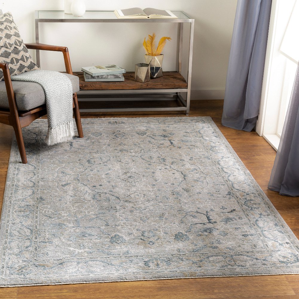 Brunswick 5 x 8 Teal and Gray Area Rug