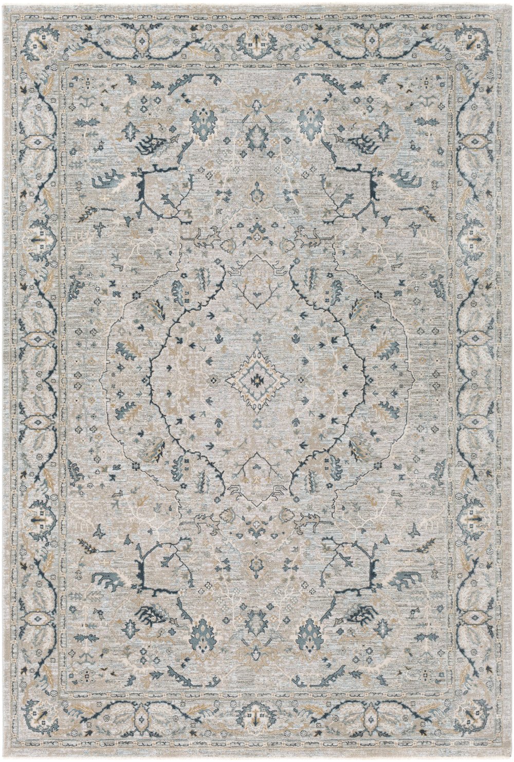 Brunswick 8 x 10 Teal and Gray Area Rug