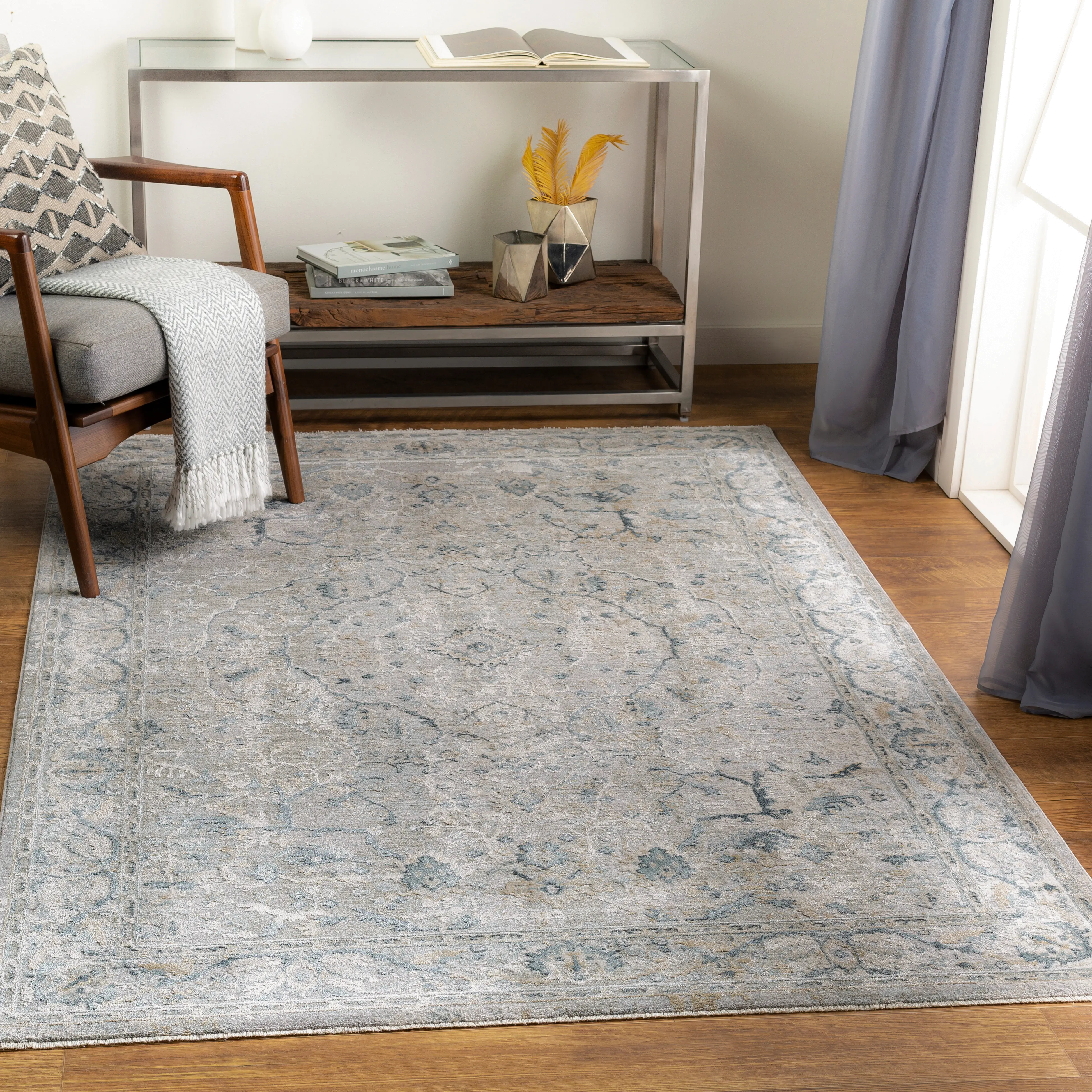 BWK2314-710103/8X10 Brunswick 8 x 10 Teal and Gray Area Rug-2