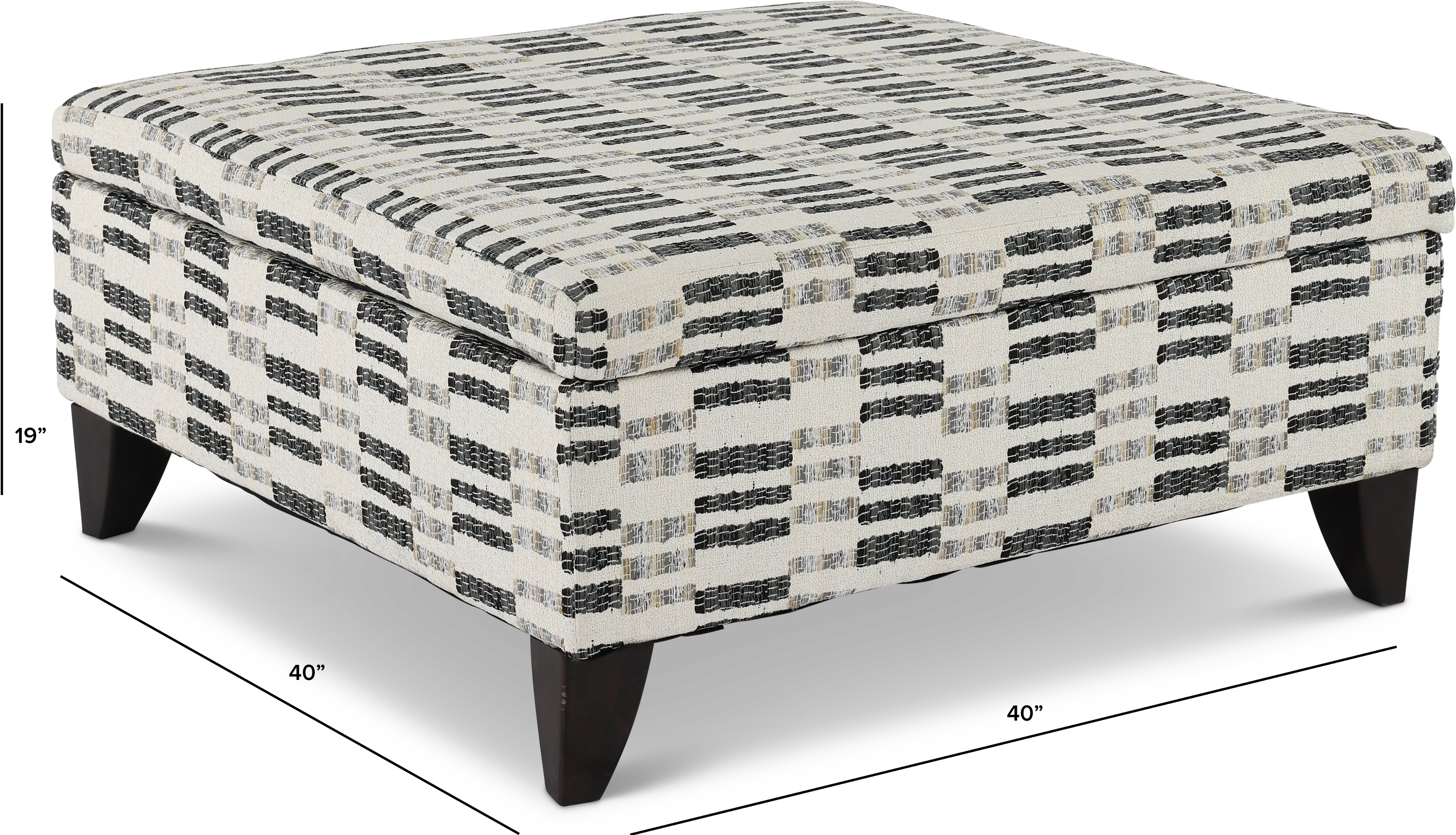 LAGUNA/OTTO/DOMINO Laguna Off-White Striped Storage Ottoman-2