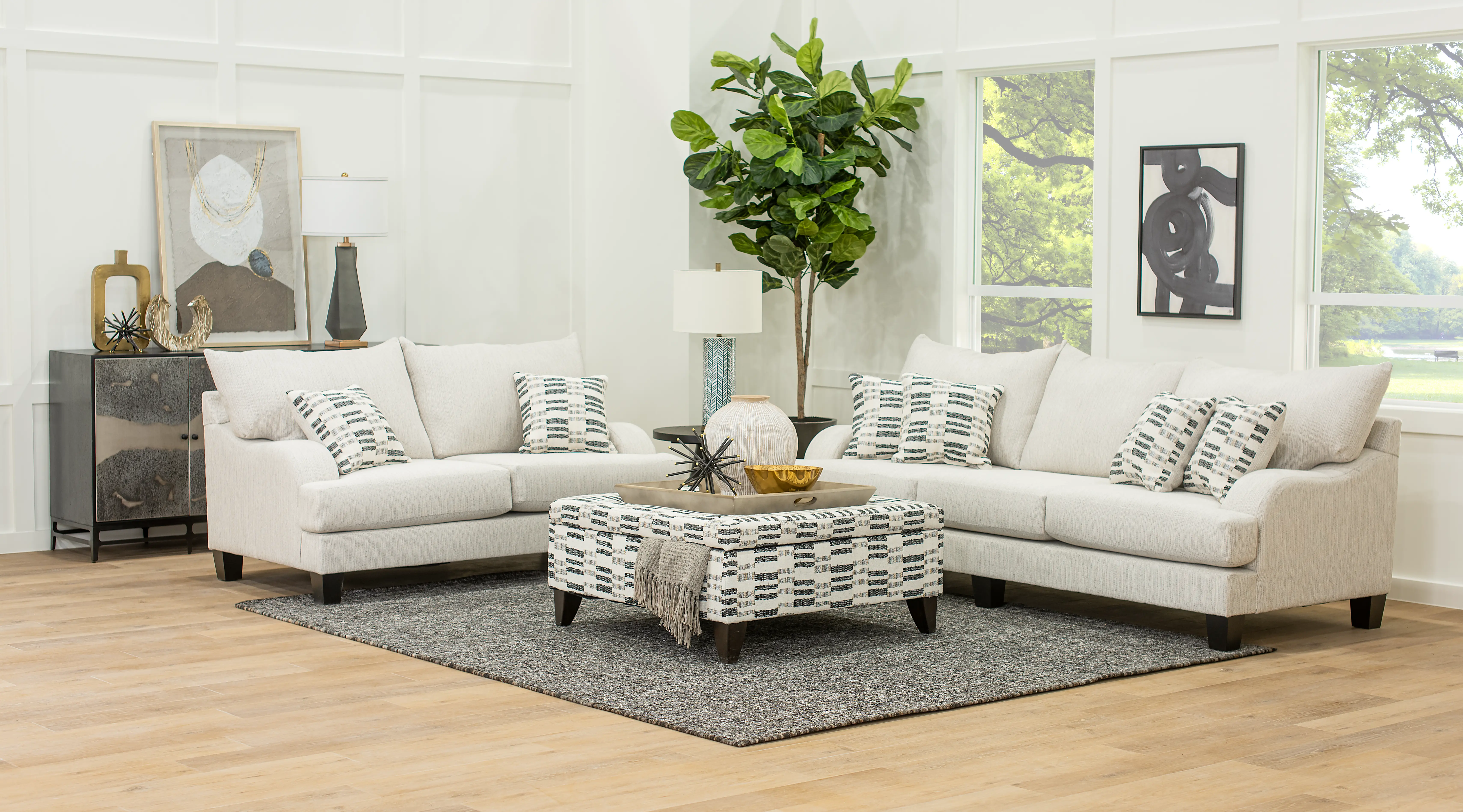 PIRSTOOT/MURDOCK DOMINO Laguna Striped Storage Ottoman-2