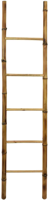 72 Inch Bamboo Brown Décor Ladder