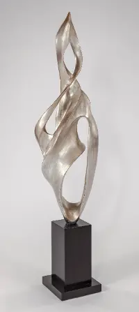 73.5  Silver Abstract Floor Sculpture