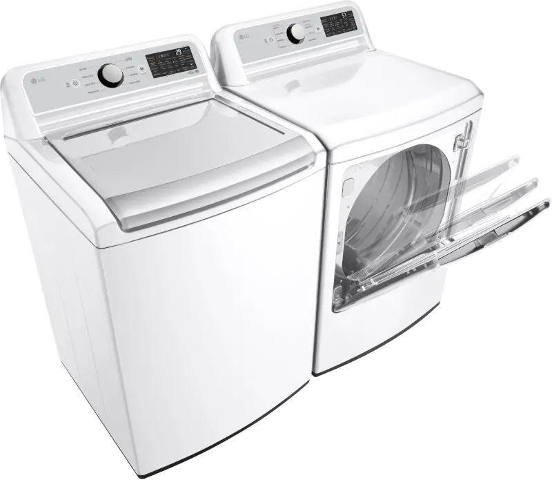 .LG-W/W-7400-ELE--PR LG Top Load Electric Washer and Dryer Set - White, 7400W-2