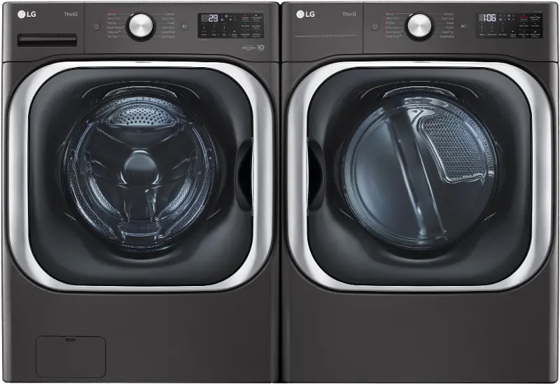 LG Front Load Washer and Gas Dryer Set - Black, 8900B