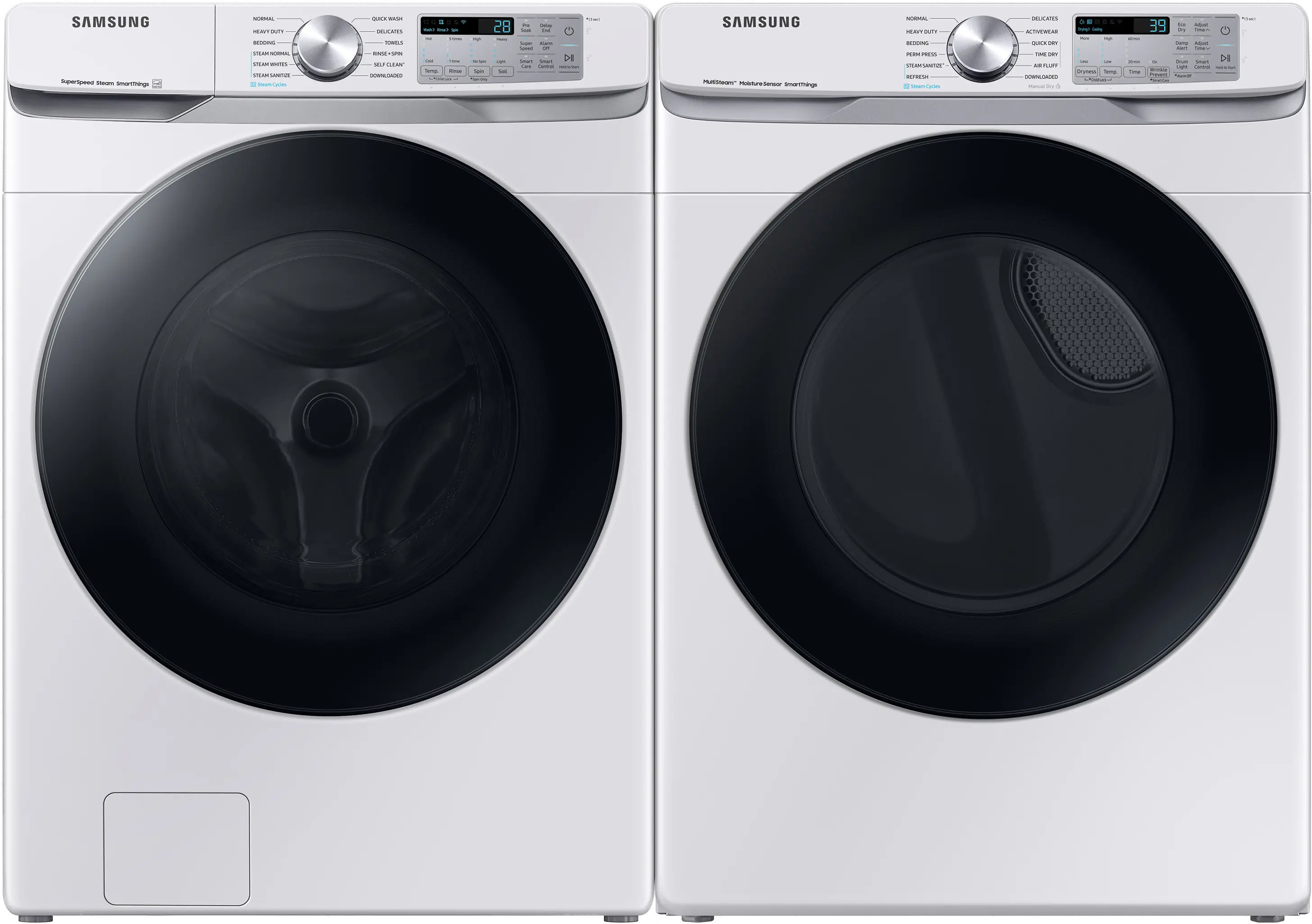 .SUG-W/W-6300-ELE-PR Samsung Front Load Washer and Electric Dryer Set - White 45B6300-1