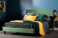 14055 Maliza Dark Green Queen Tufted Upholstered Platform Bed - South Shore