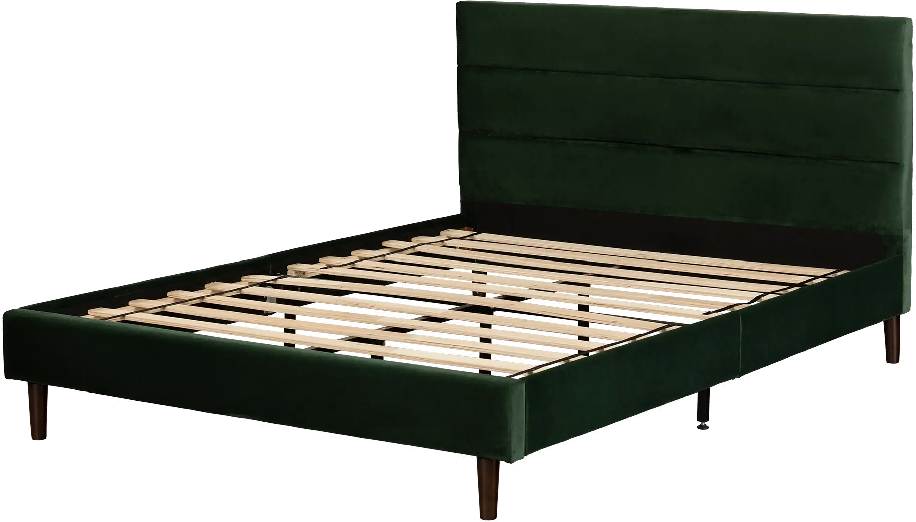 14055 Maliza Dark Green Queen Tufted Upholstered Platform Bed - South Shore-1