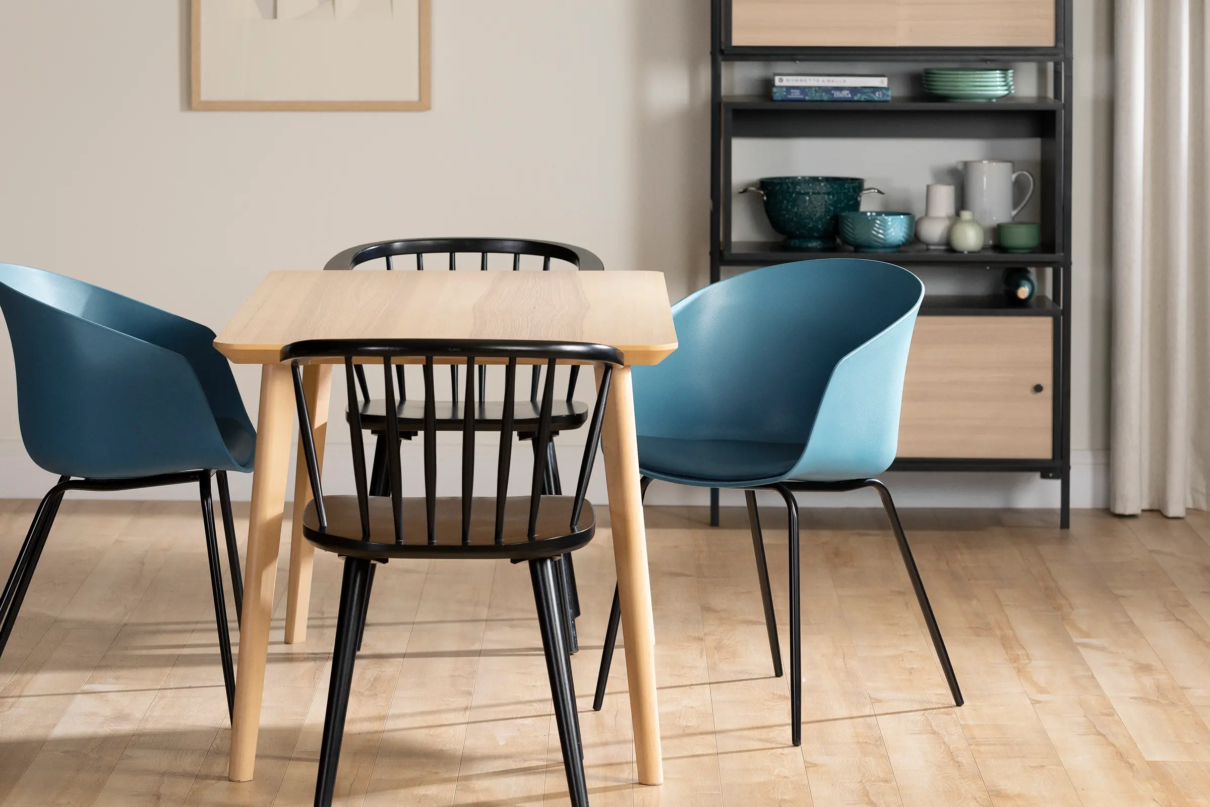 14345 Flam Blue Chair Set with Black Metal Legs - South Shore-2