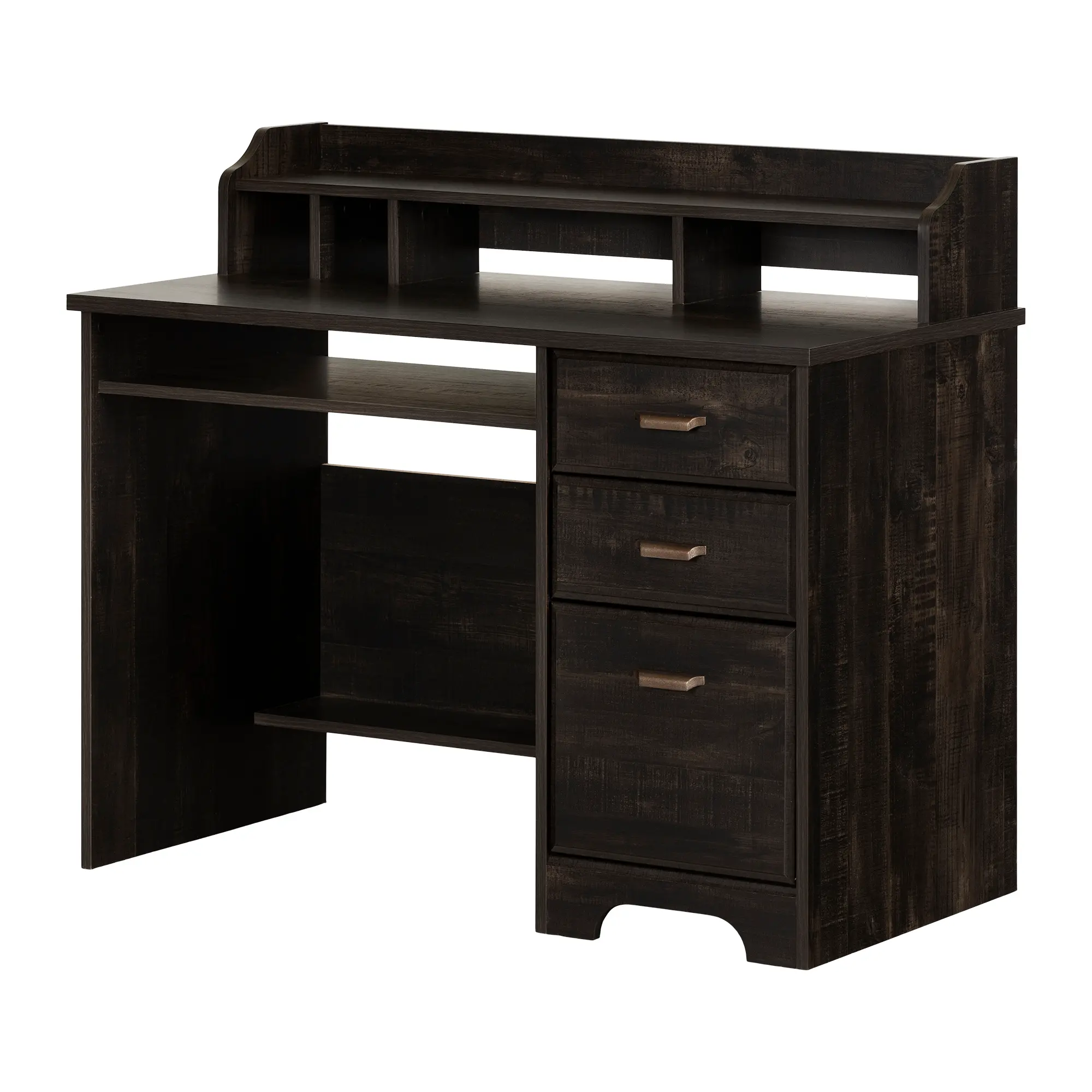 14676 Versa Black Computer Desk with Hutch-1