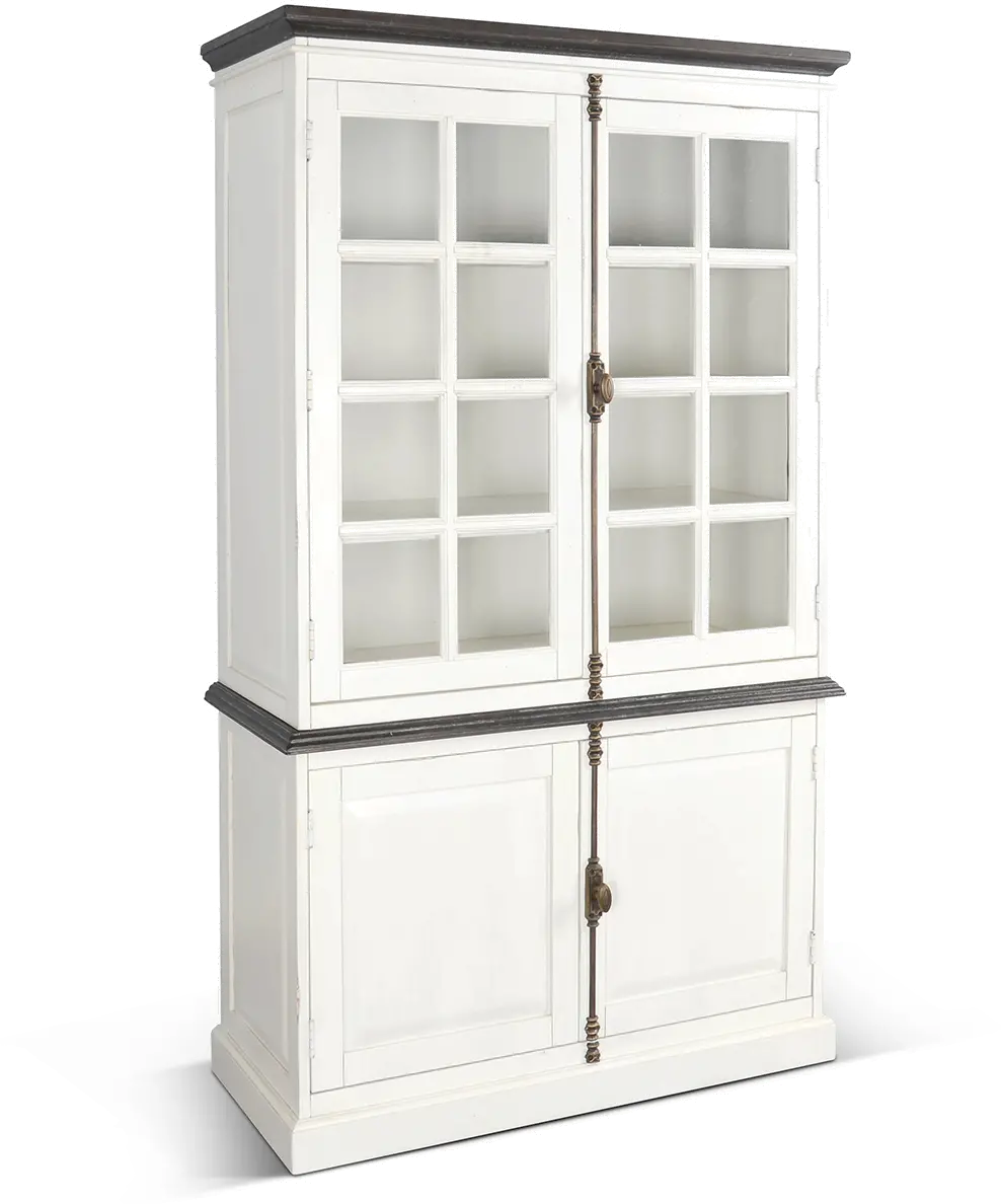 Bourbon White Display Cabinet-3